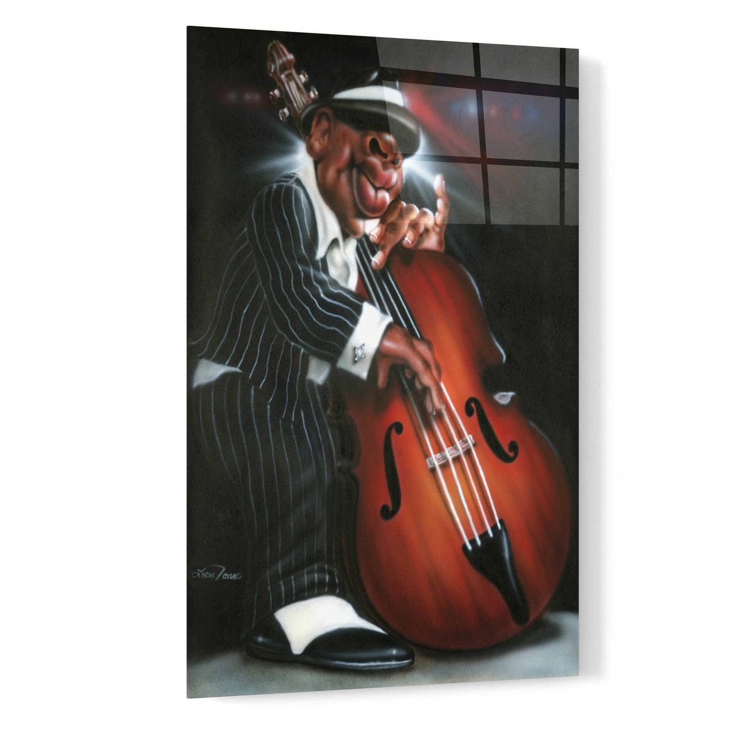Epic Art 'Jazzman D' by Leonard Jones, Acrylic Glass Wall Art,16x24