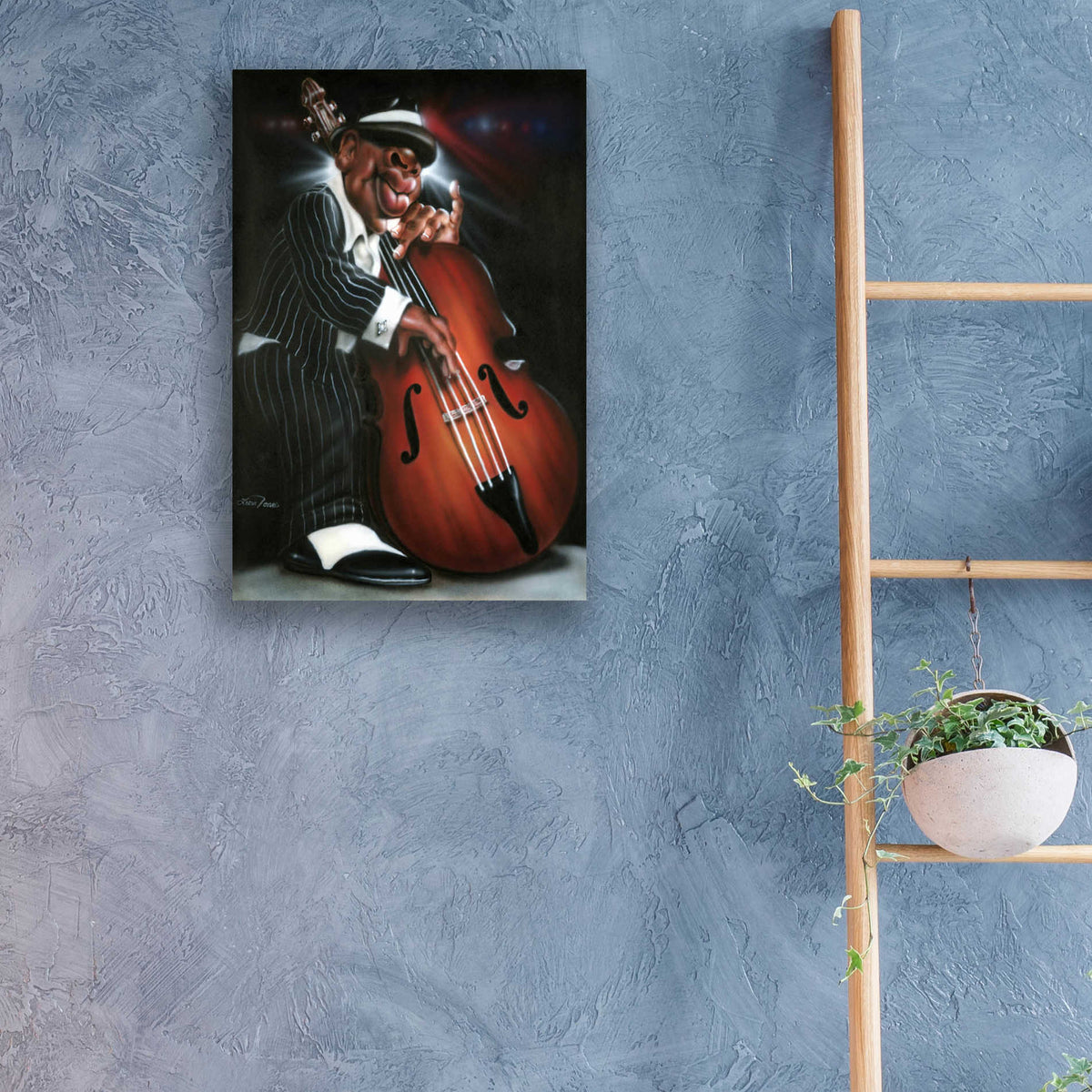 Epic Art 'Jazzman D' by Leonard Jones, Acrylic Glass Wall Art,16x24