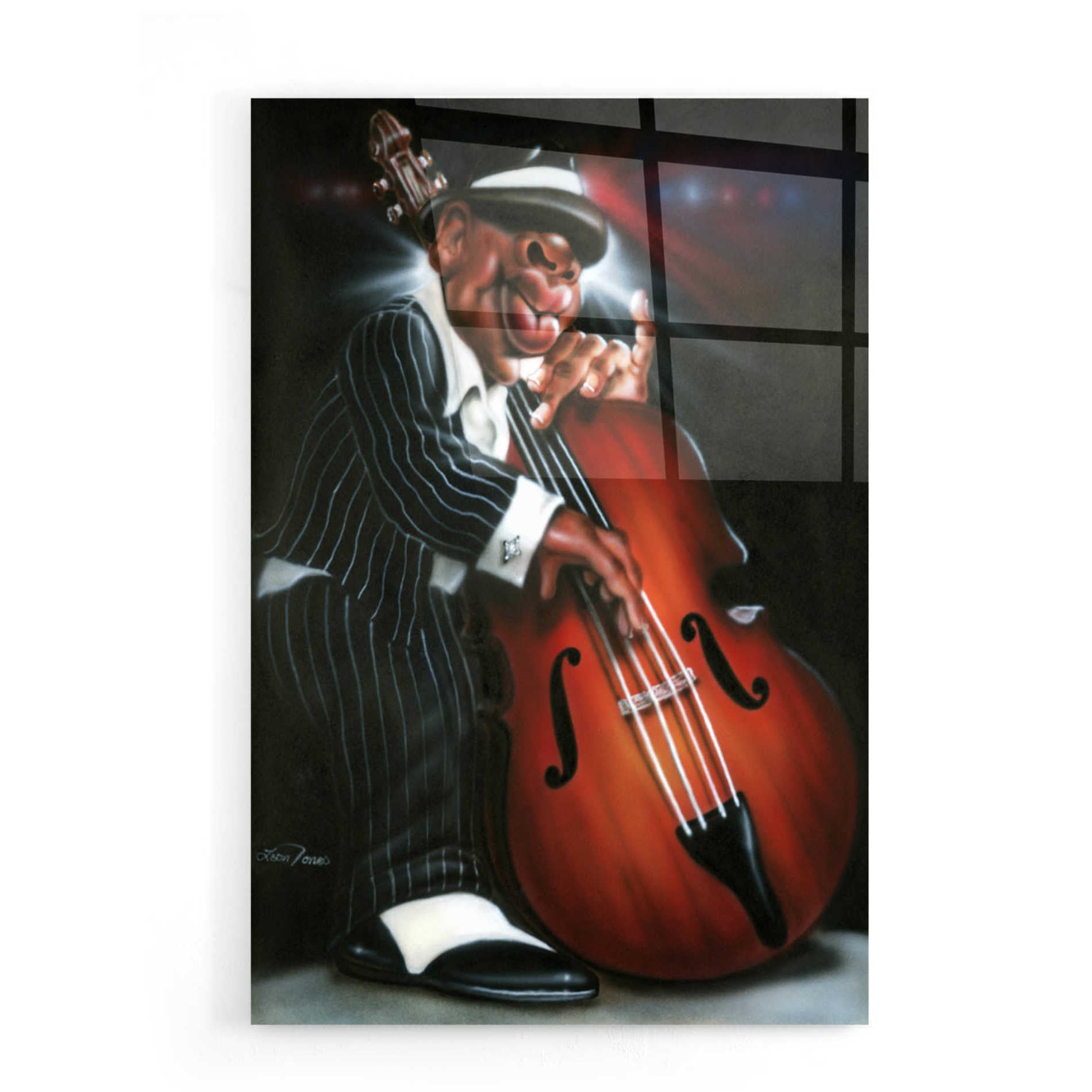 Epic Art 'Jazzman D' by Leonard Jones, Acrylic Glass Wall Art,16x24