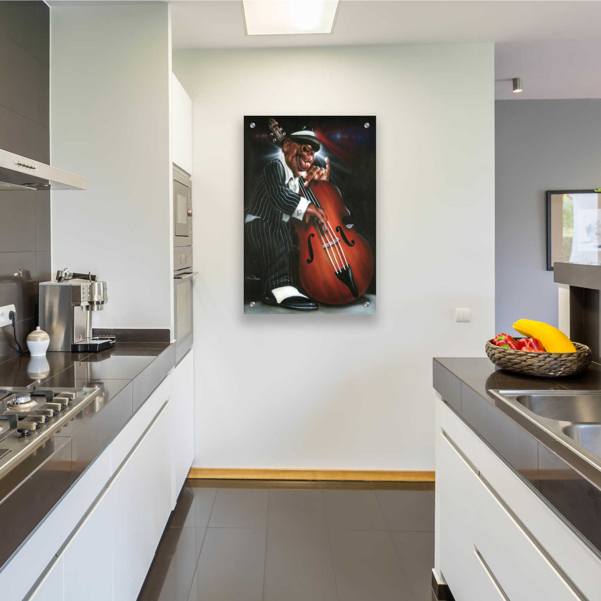 Epic Art 'Jazzman D' by Leonard Jones, Acrylic Glass Wall Art,24x36