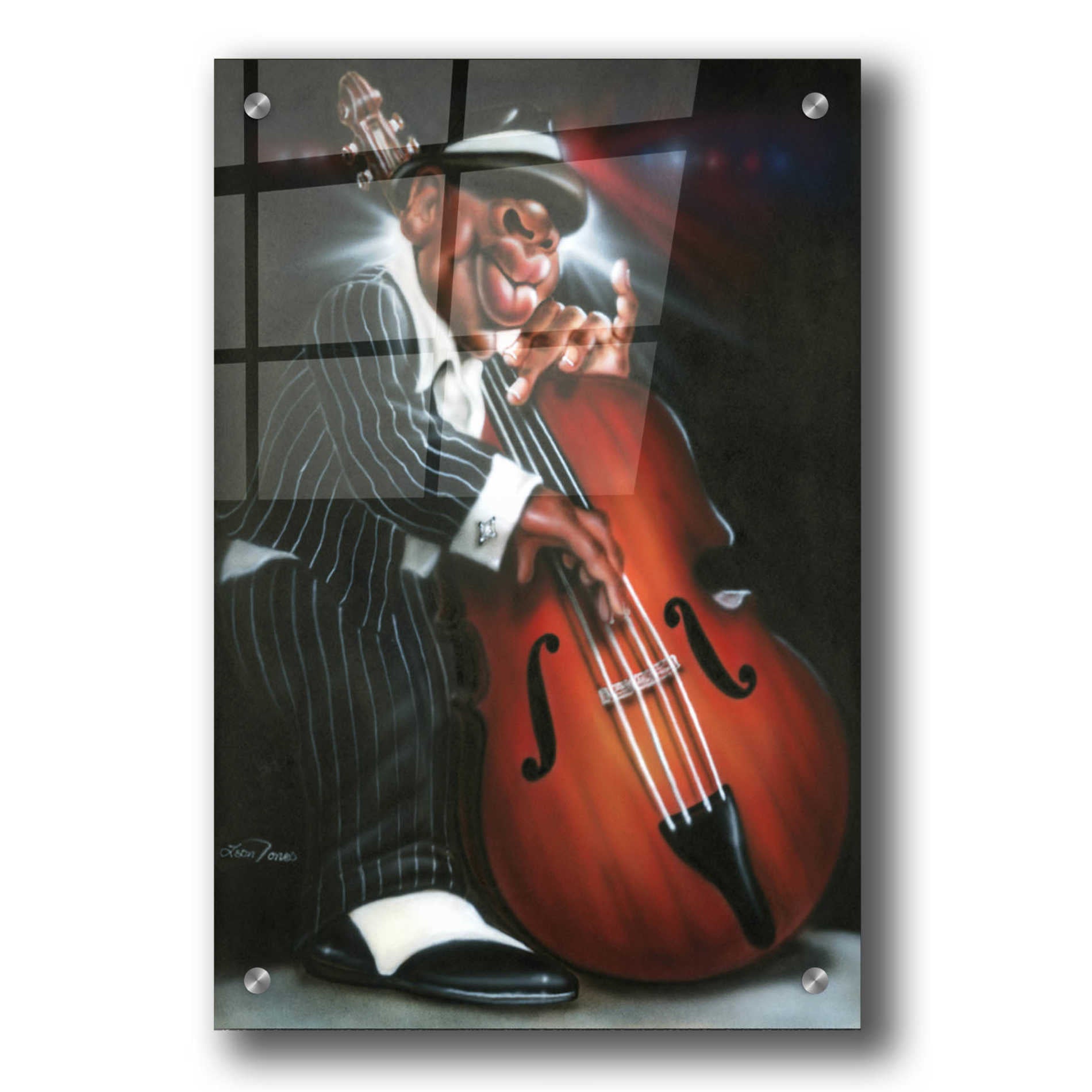Epic Art 'Jazzman D' by Leonard Jones, Acrylic Glass Wall Art,24x36