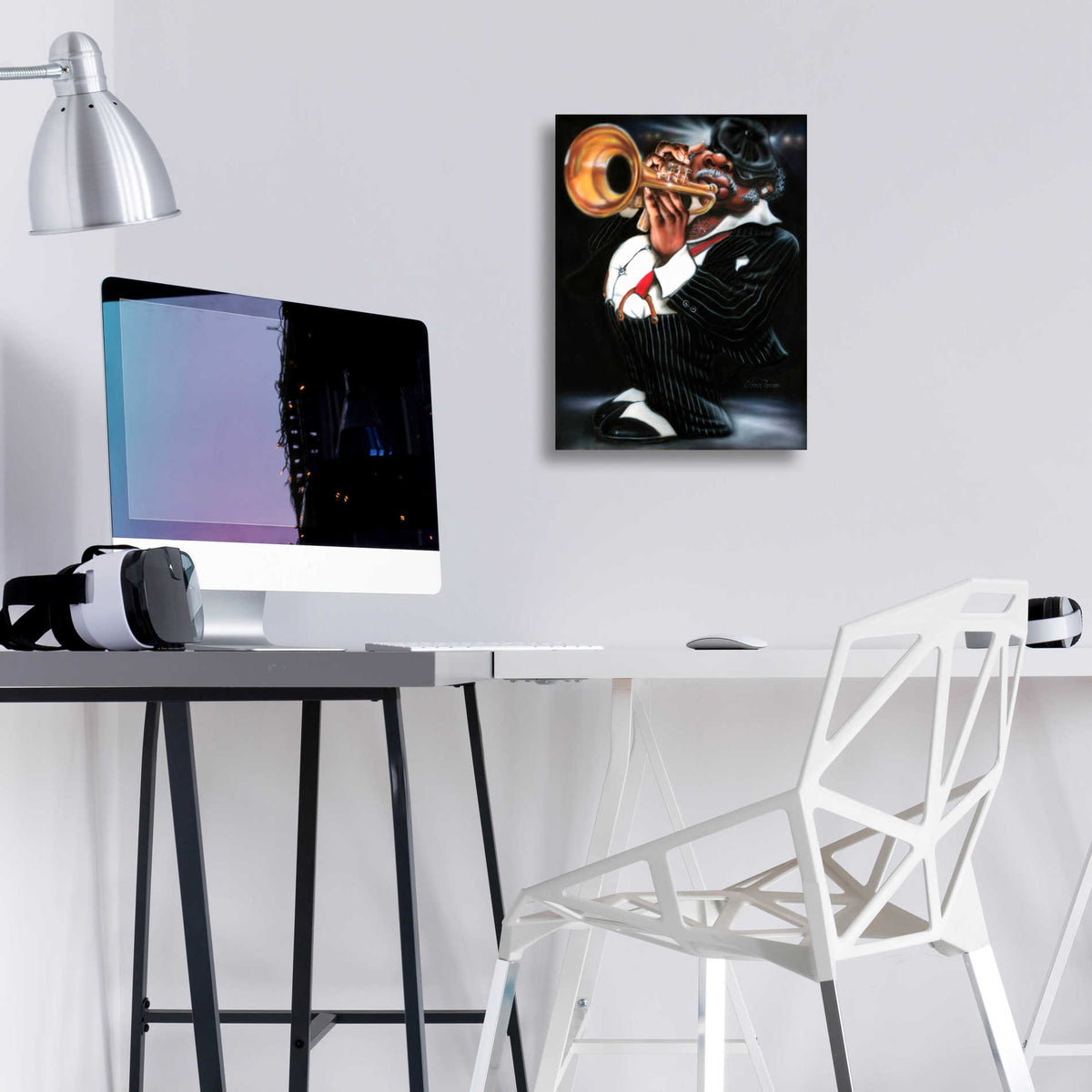 Epic Art 'Jazzman Papa Joe' by Leonard Jones, Acrylic Glass Wall Art,12x16