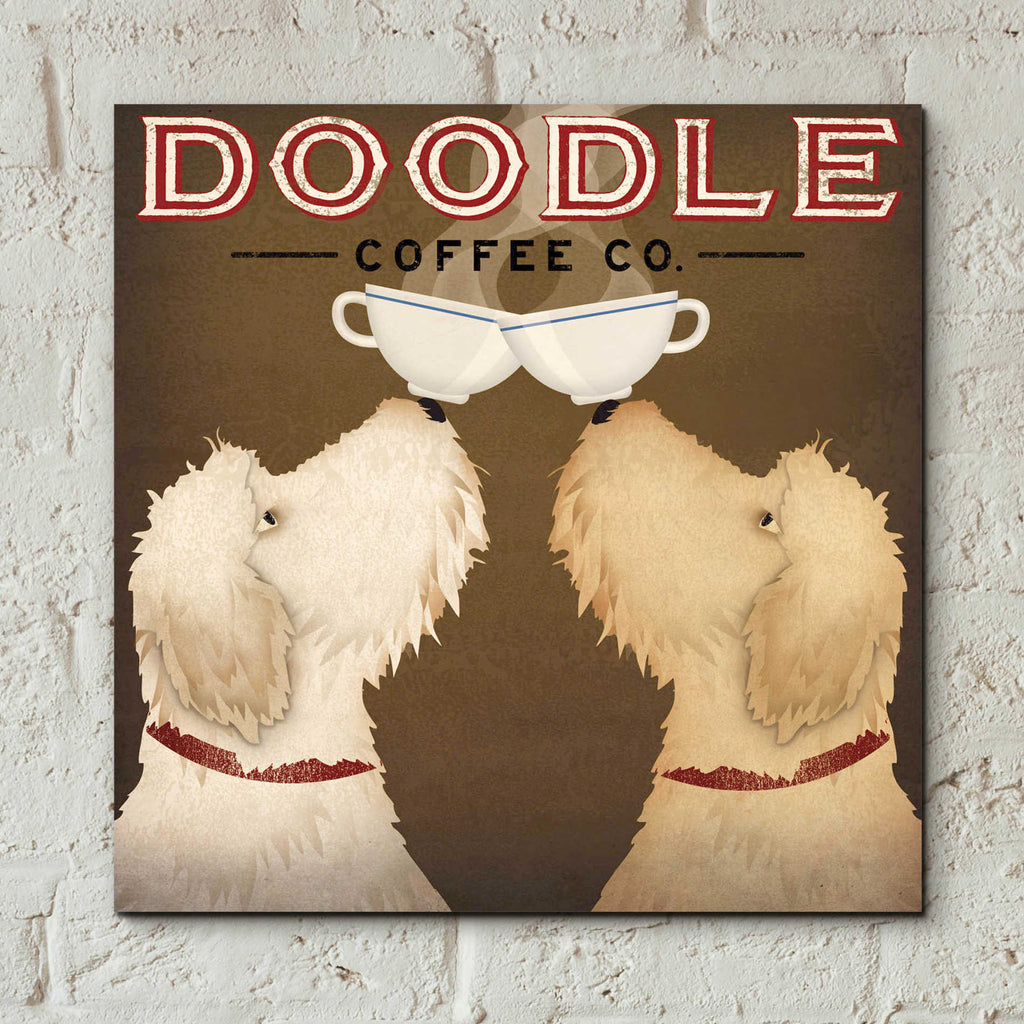 Epic Art 'Doodle Coffee Double II' by Ryan Fowler, Acrylic Glass Wall Art,12x12