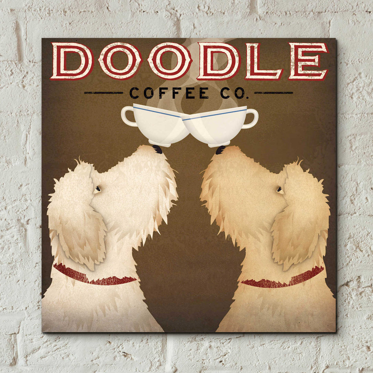 Epic Art 'Doodle Coffee Double II' by Ryan Fowler, Acrylic Glass Wall Art,12x12