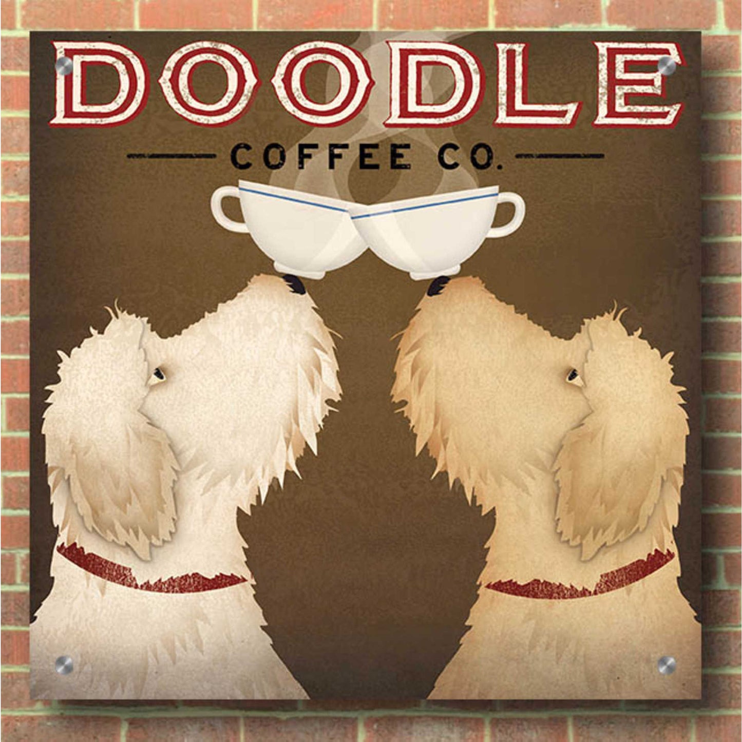 Epic Art 'Doodle Coffee Double II' by Ryan Fowler, Acrylic Glass Wall Art,36x36