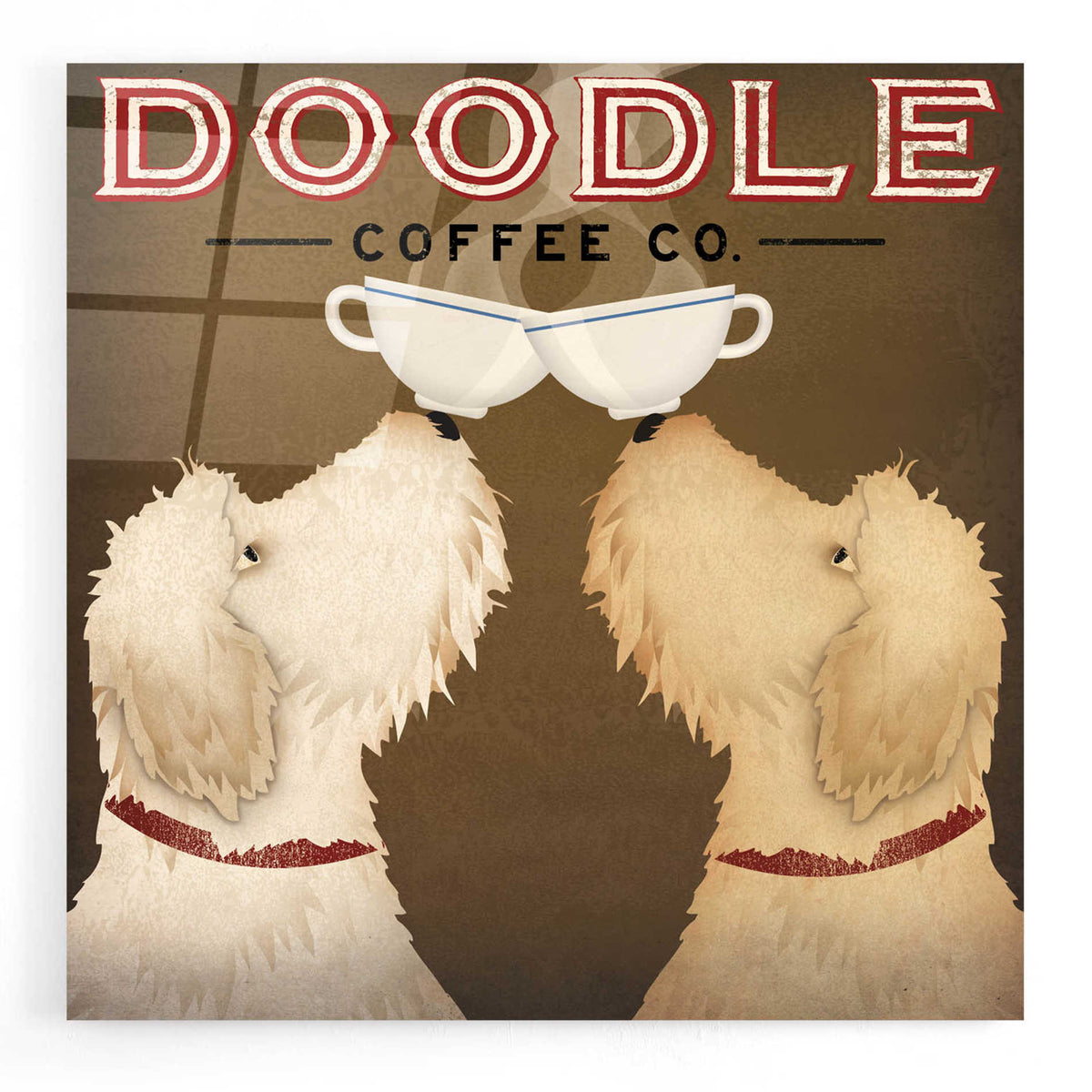 Epic Art 'Doodle Coffee Double II' by Ryan Fowler, Acrylic Glass Wall Art
