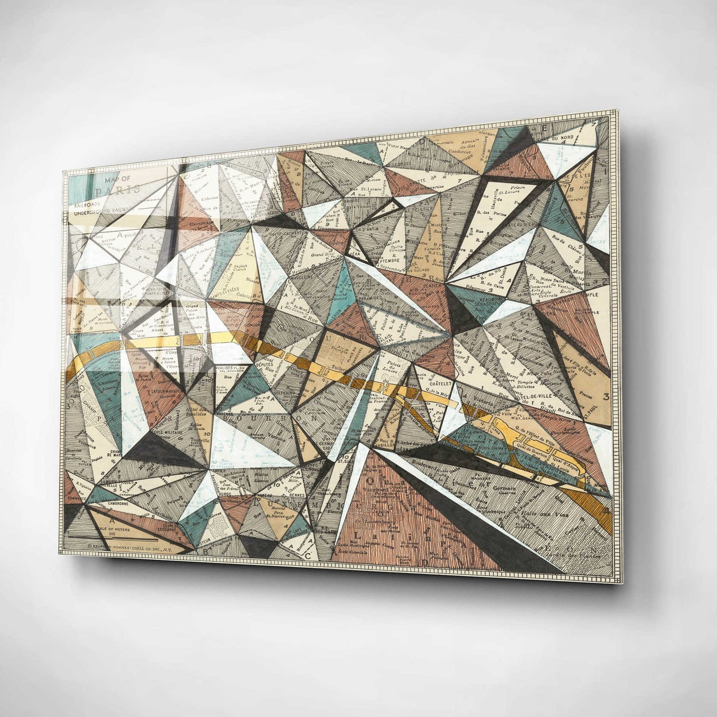 Epic Art 'Modern Map of Paris' by Nikki Galapon, Acrylic Glass Wall Art,24x16