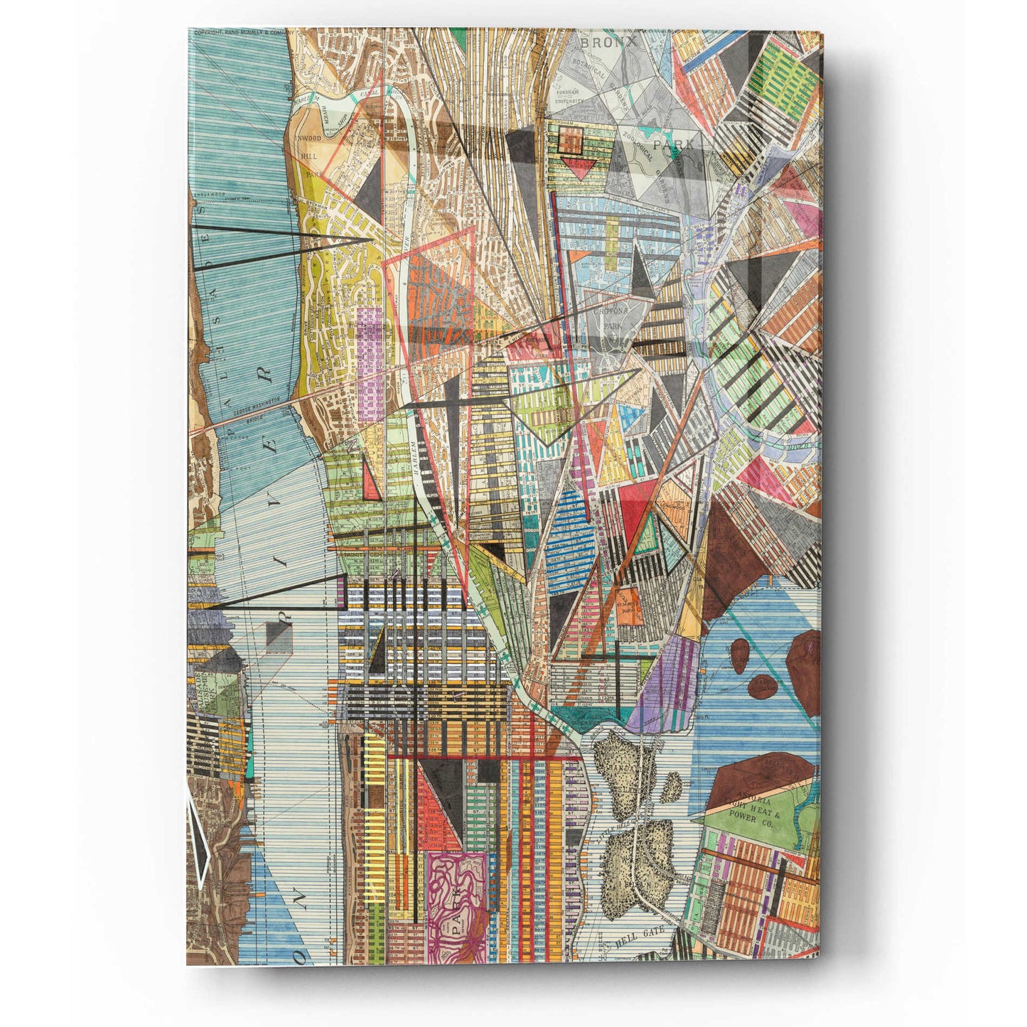 Epic Art 'Modern Map of New York I' by Nikki Galapon, Acrylic Glass Wall Art,12x16