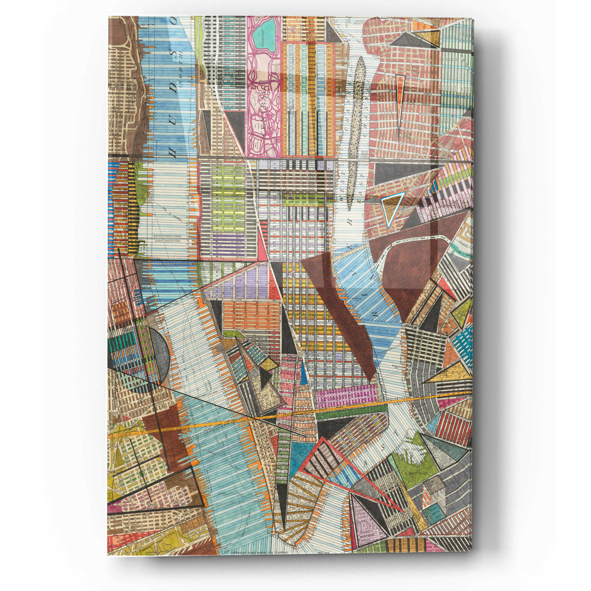 Epic Art 'Modern Map of New York II' by Nikki Galapon, Acrylic Glass Wall Art,12x16