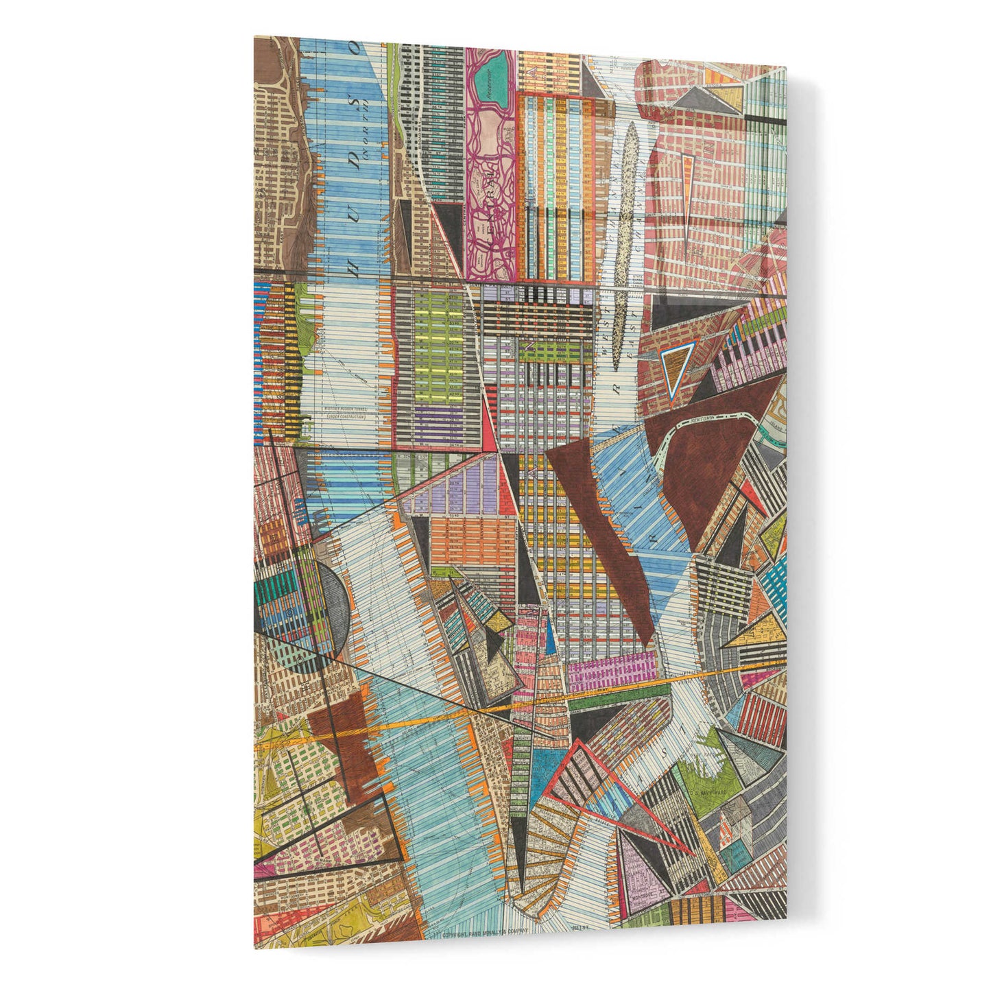 Epic Art 'Modern Map of New York II' by Nikki Galapon, Acrylic Glass Wall Art,16x24