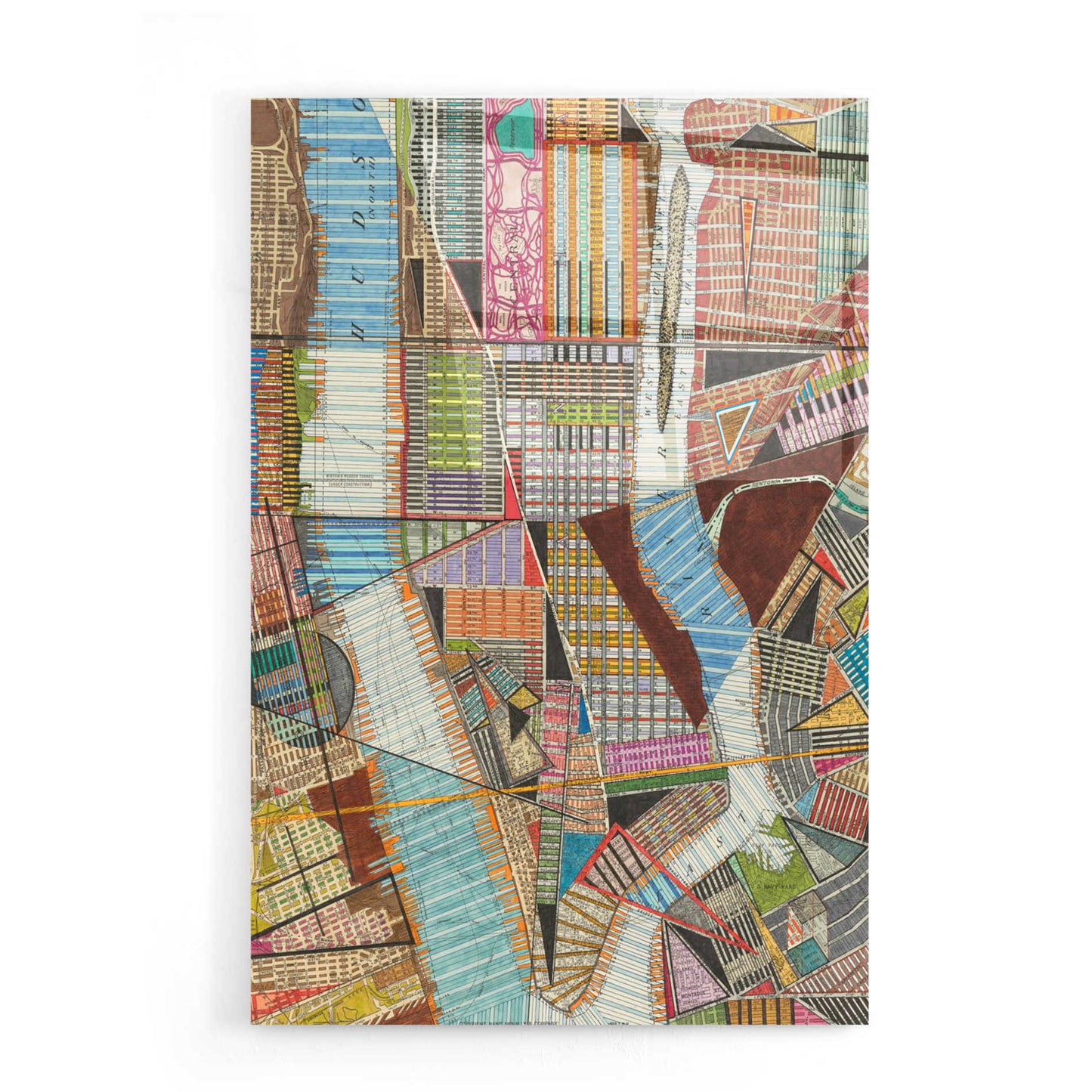 Epic Art 'Modern Map of New York II' by Nikki Galapon, Acrylic Glass Wall Art,16x24