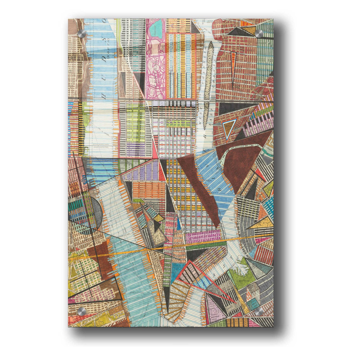 Epic Art 'Modern Map of New York II' by Nikki Galapon, Acrylic Glass Wall Art,24x36