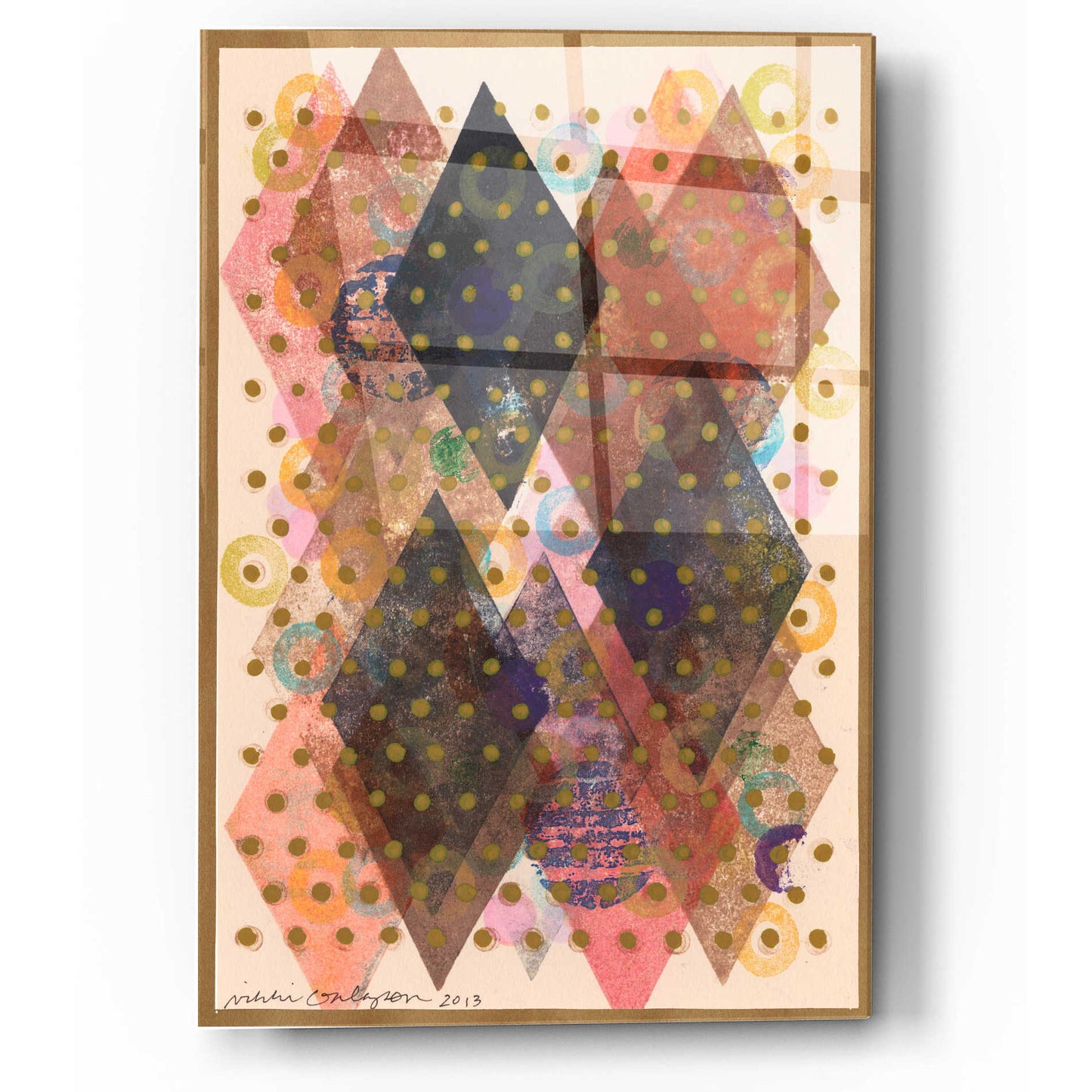 Epic Art 'Inked Triangles I' by Nikki Galapon, Acrylic Glass Wall Art,12x16