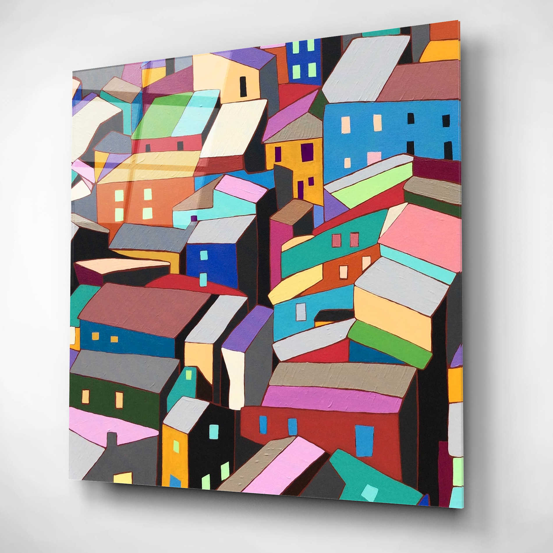 Epic Art 'Rooftops I' by Nikki Galapon, Acrylic Glass Wall Art,12x12