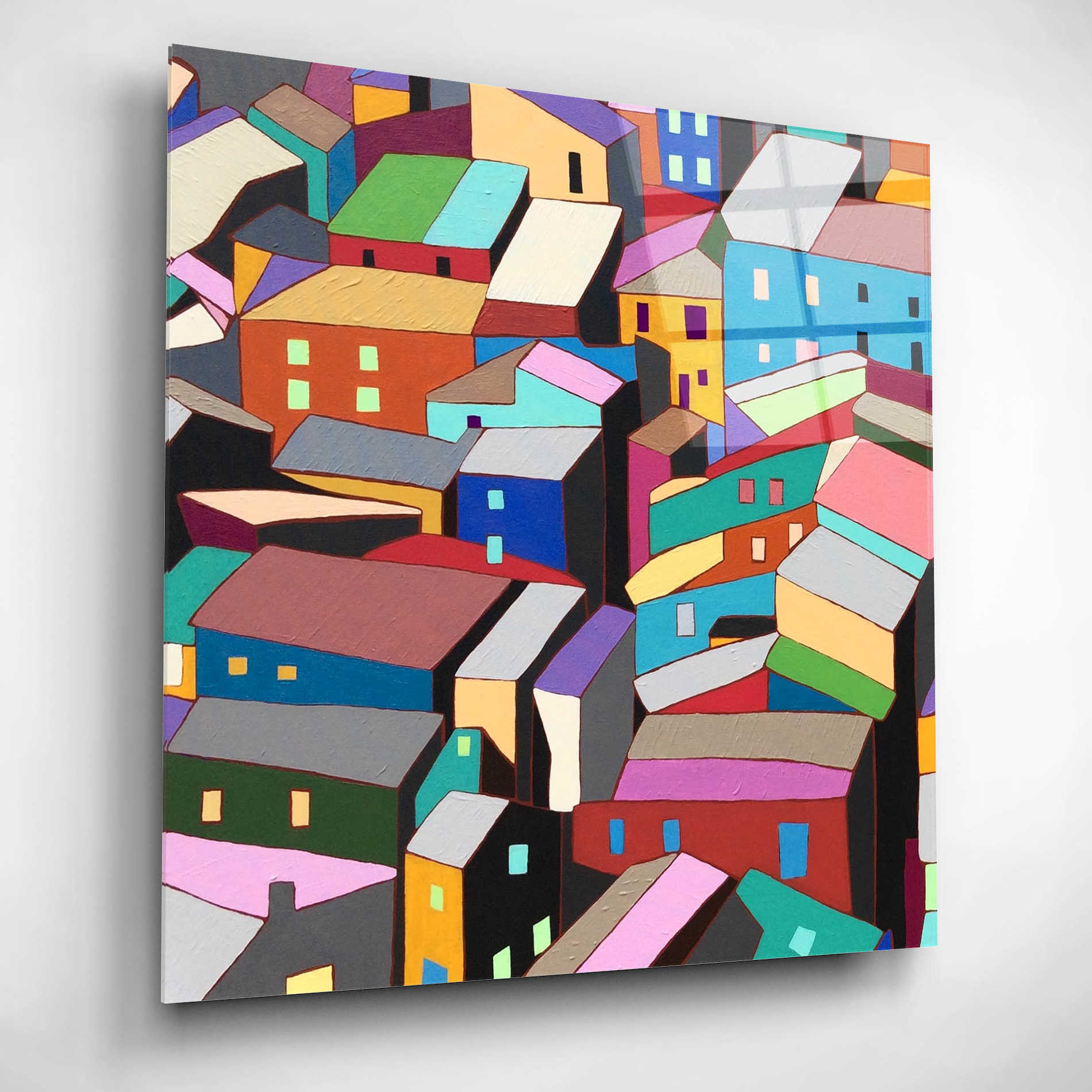 Epic Art 'Rooftops I' by Nikki Galapon, Acrylic Glass Wall Art,12x12