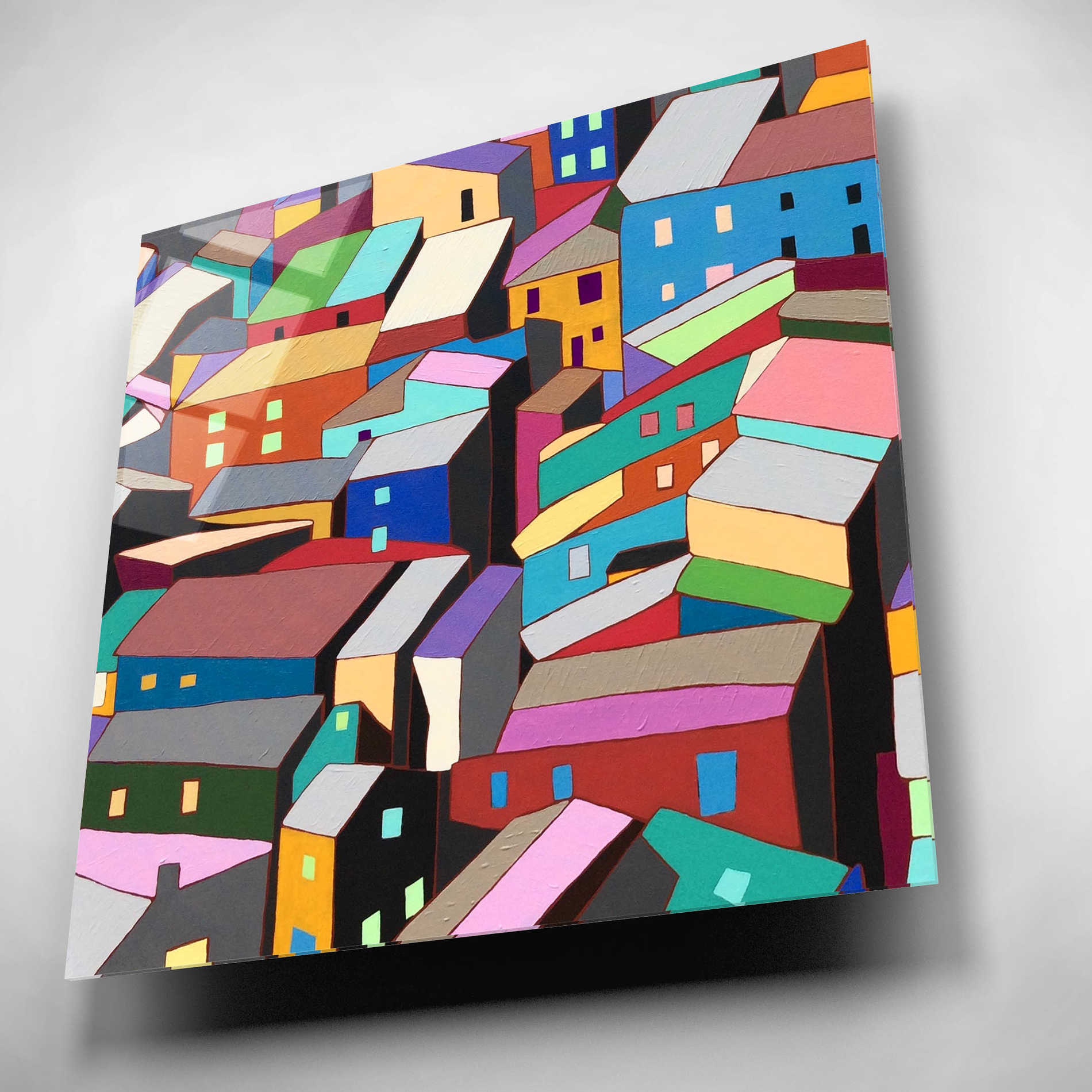 Epic Art 'Rooftops I' by Nikki Galapon, Acrylic Glass Wall Art,12x12