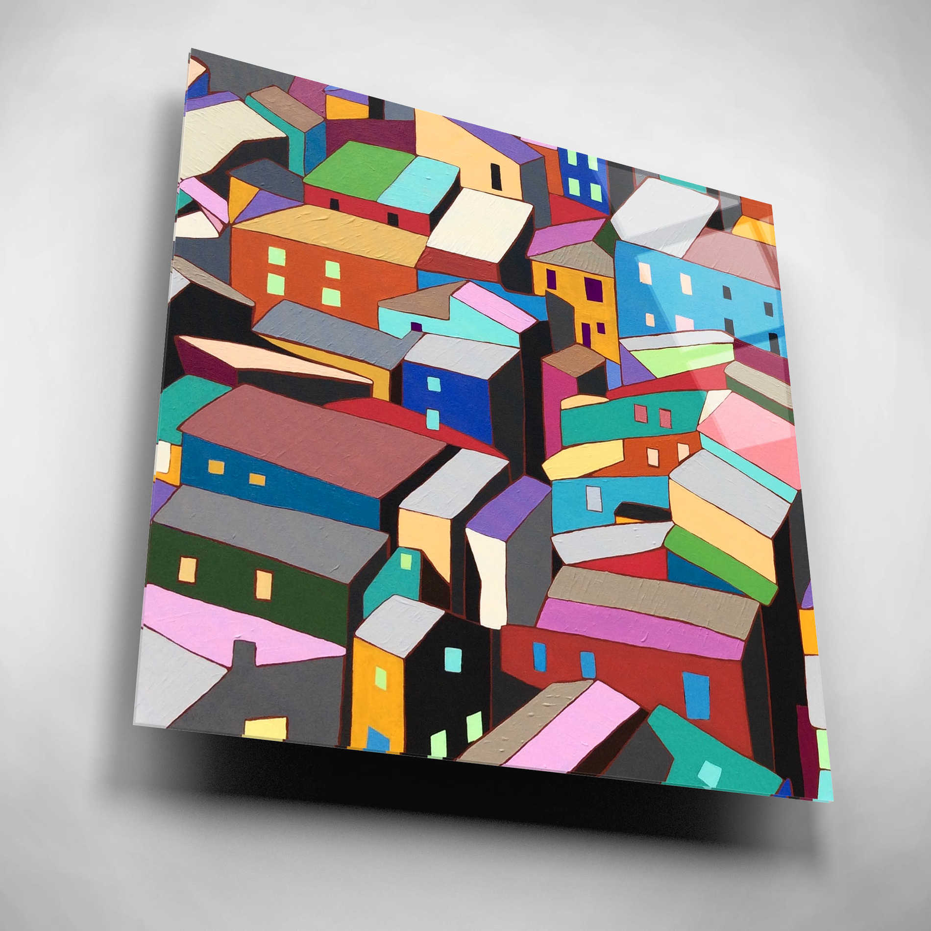 Epic Art 'Rooftops I' by Nikki Galapon, Acrylic Glass Wall Art,12x12