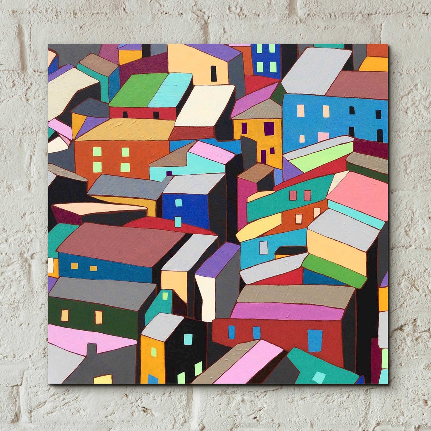 Epic Art 'Rooftops I' by Nikki Galapon, Acrylic Glass Wall Art,12x12