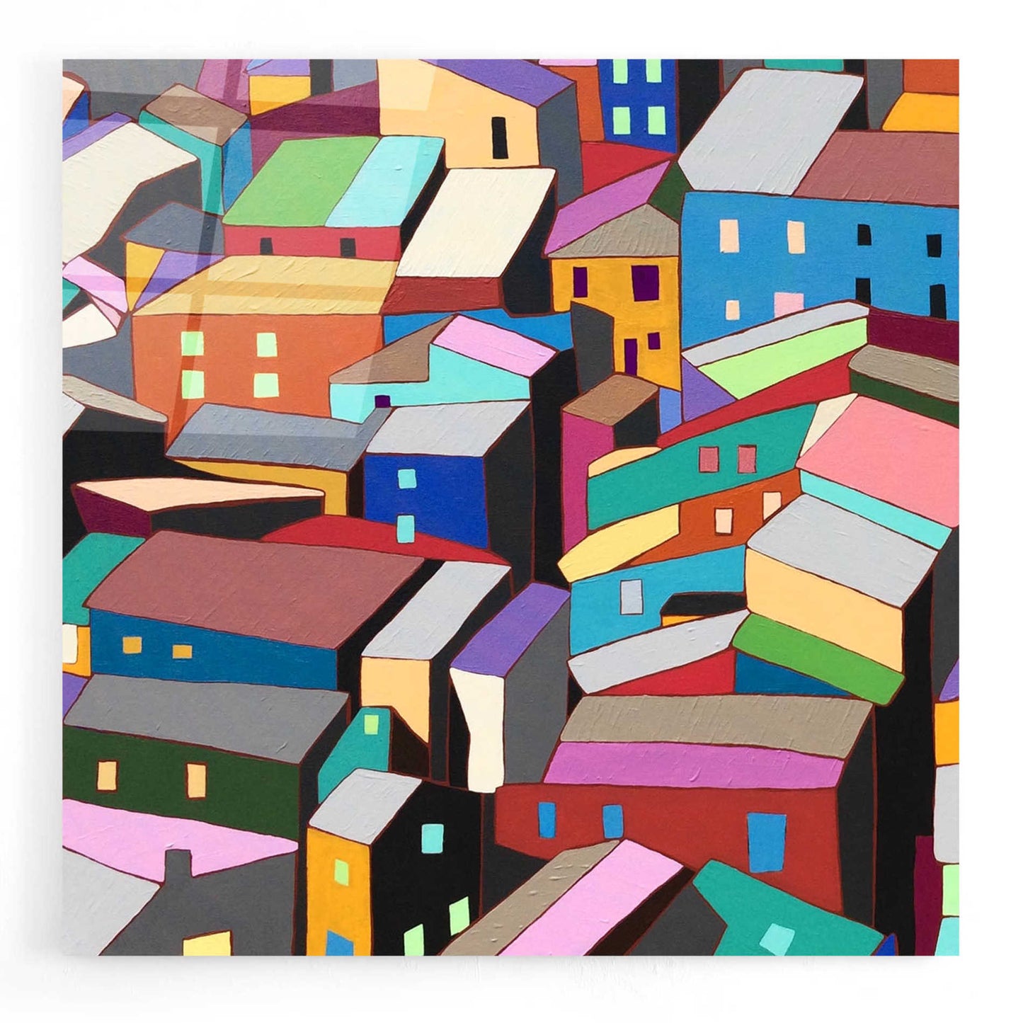 Epic Art 'Rooftops I' by Nikki Galapon, Acrylic Glass Wall Art,12x12