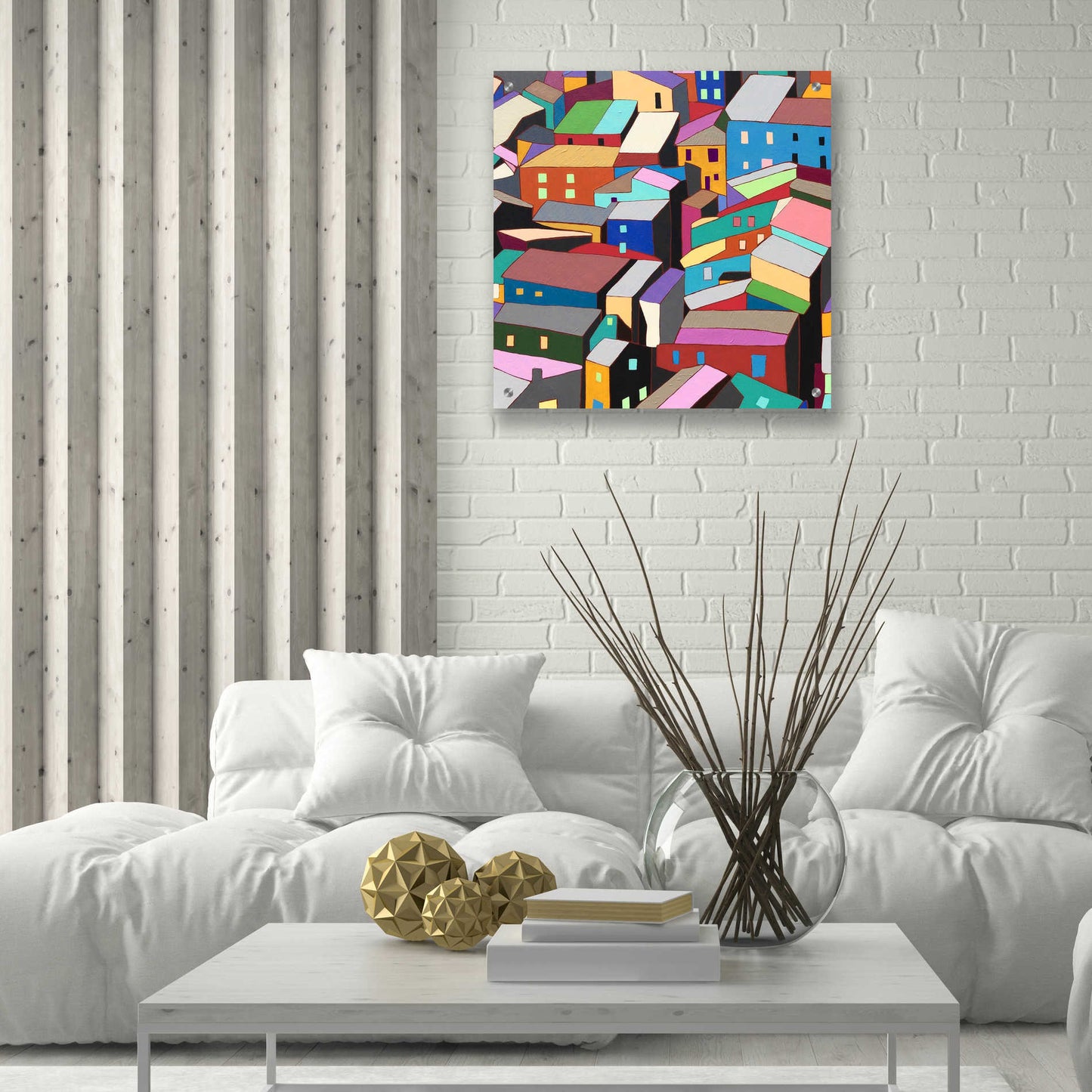 Epic Art 'Rooftops I' by Nikki Galapon, Acrylic Glass Wall Art,24x24