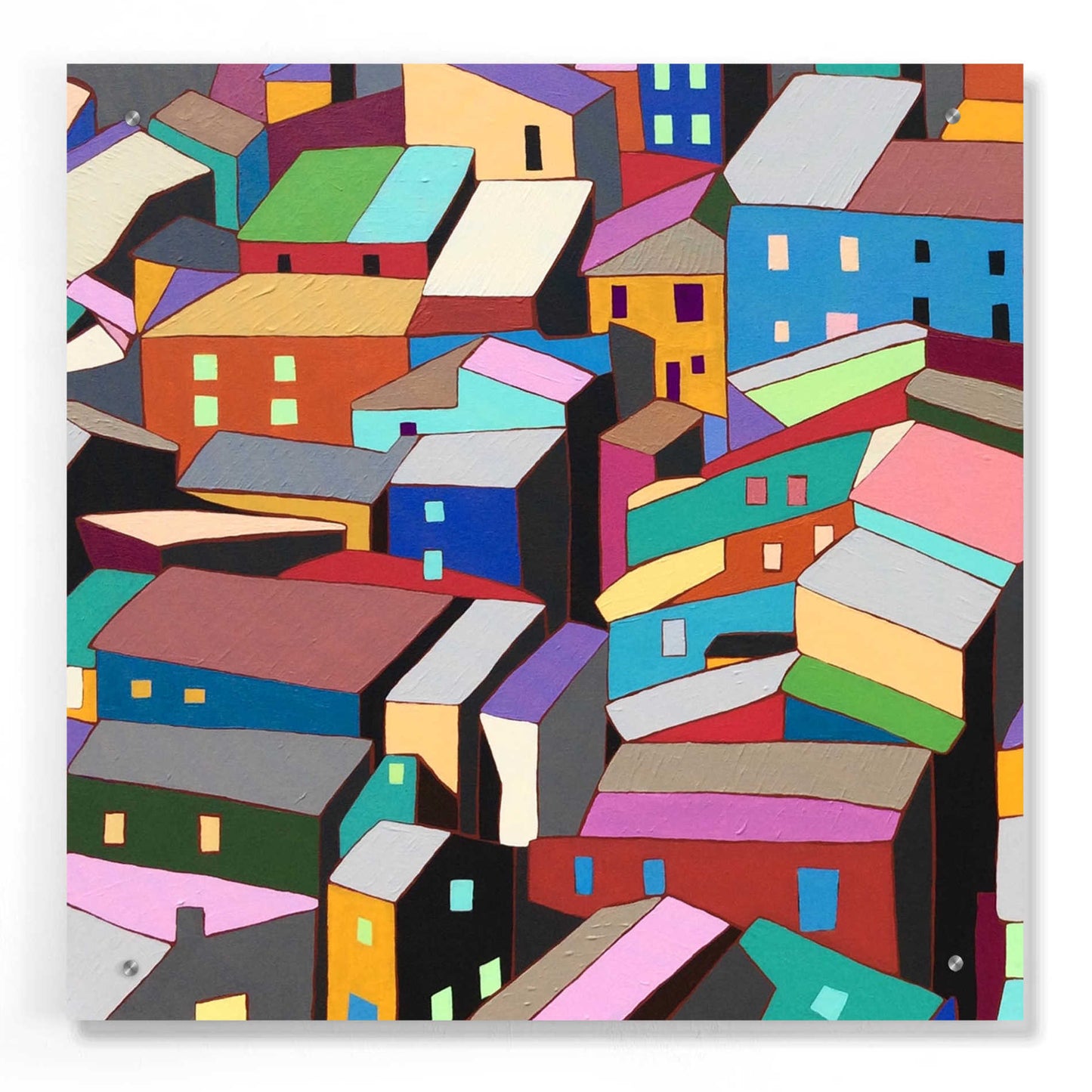 Epic Art 'Rooftops I' by Nikki Galapon, Acrylic Glass Wall Art,24x24