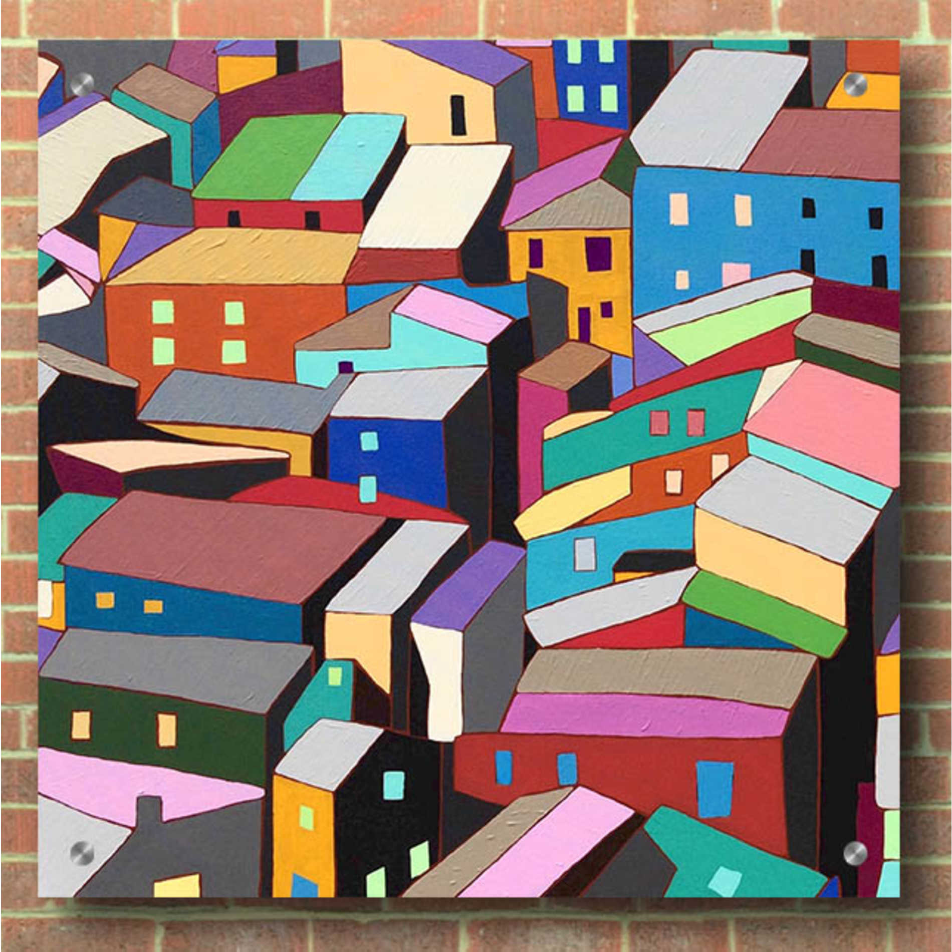 Epic Art 'Rooftops I' by Nikki Galapon, Acrylic Glass Wall Art,36x36