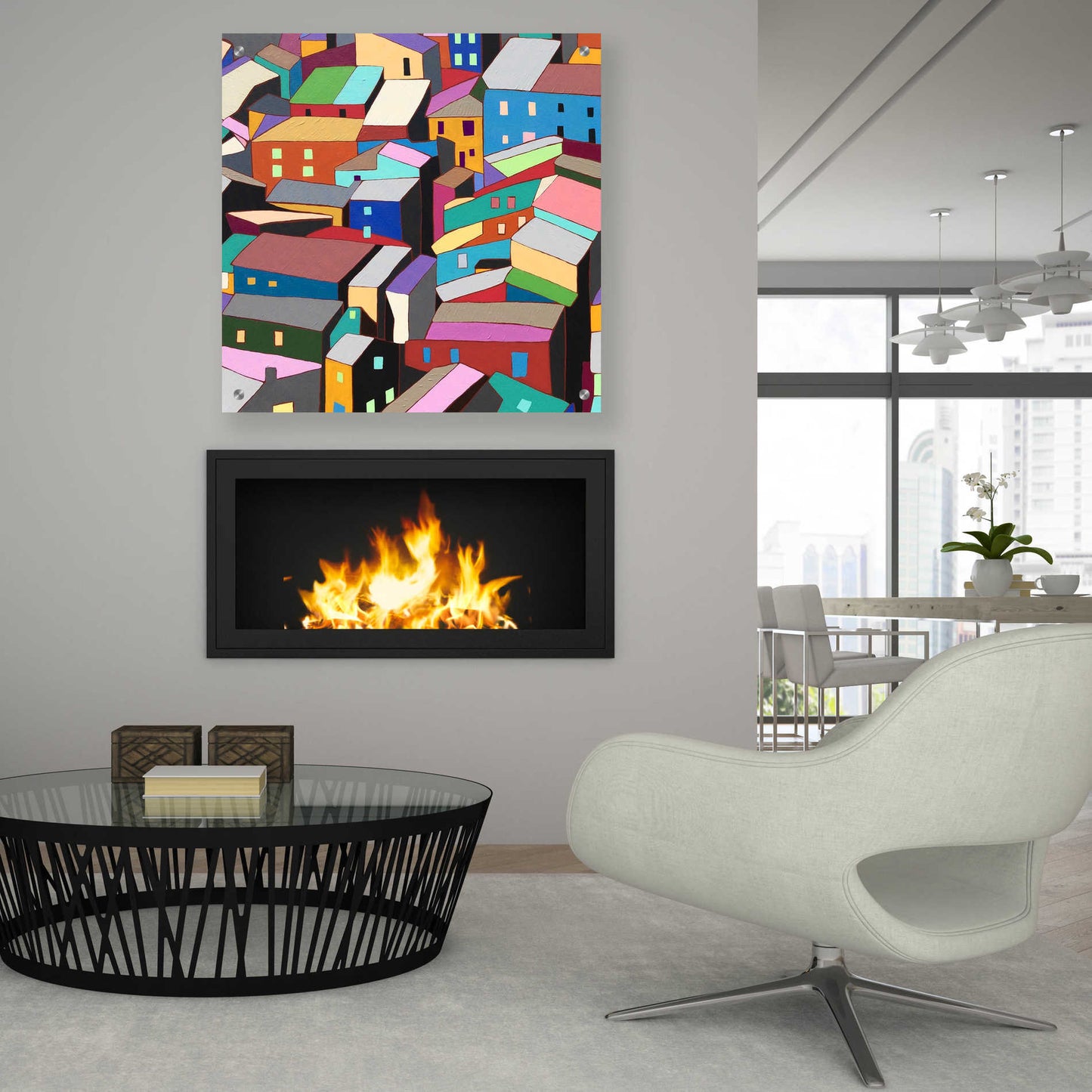 Epic Art 'Rooftops I' by Nikki Galapon, Acrylic Glass Wall Art,36x36