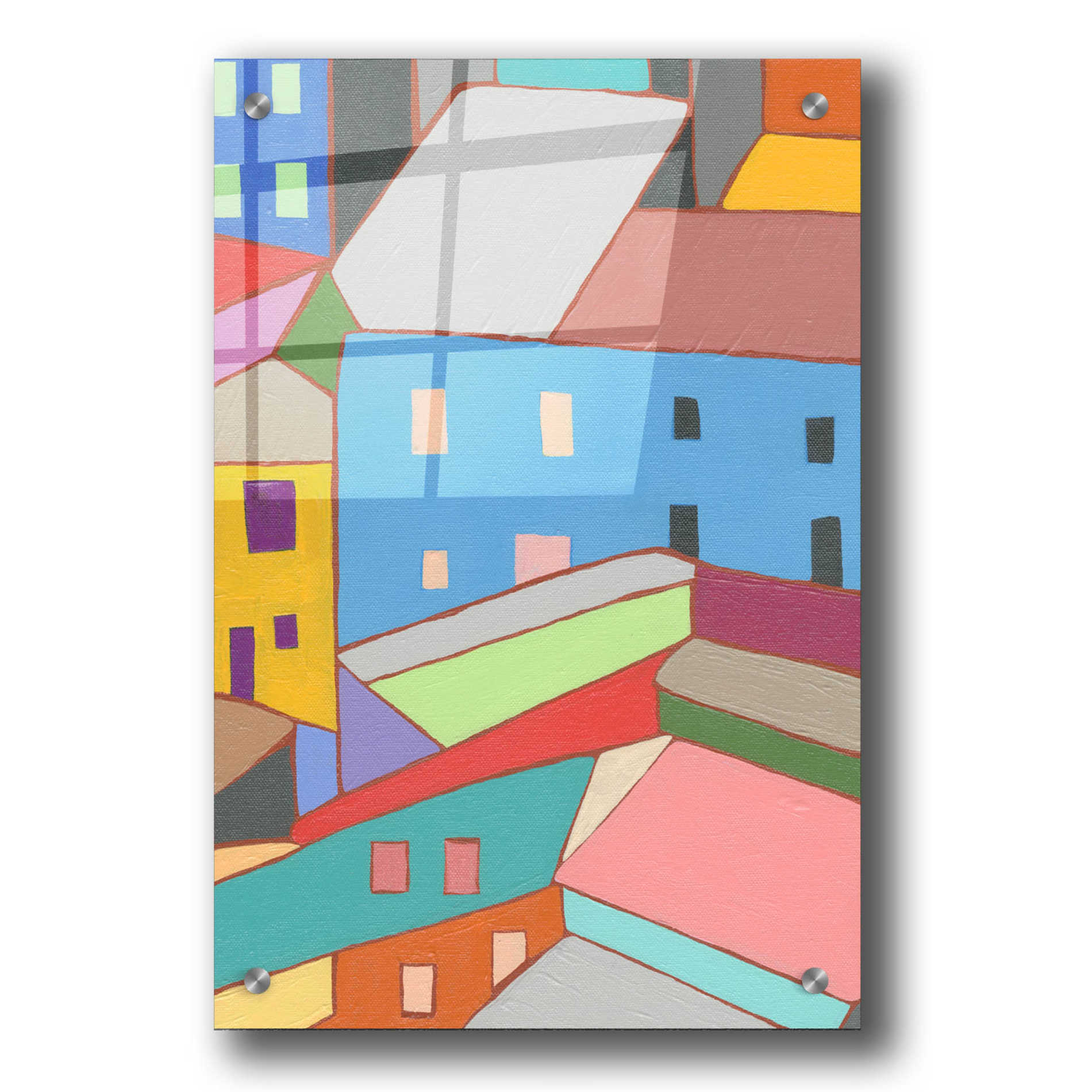 Epic Art 'Rooftops in Color I' by Nikki Galapon, Acrylic Glass Wall Art,24x36