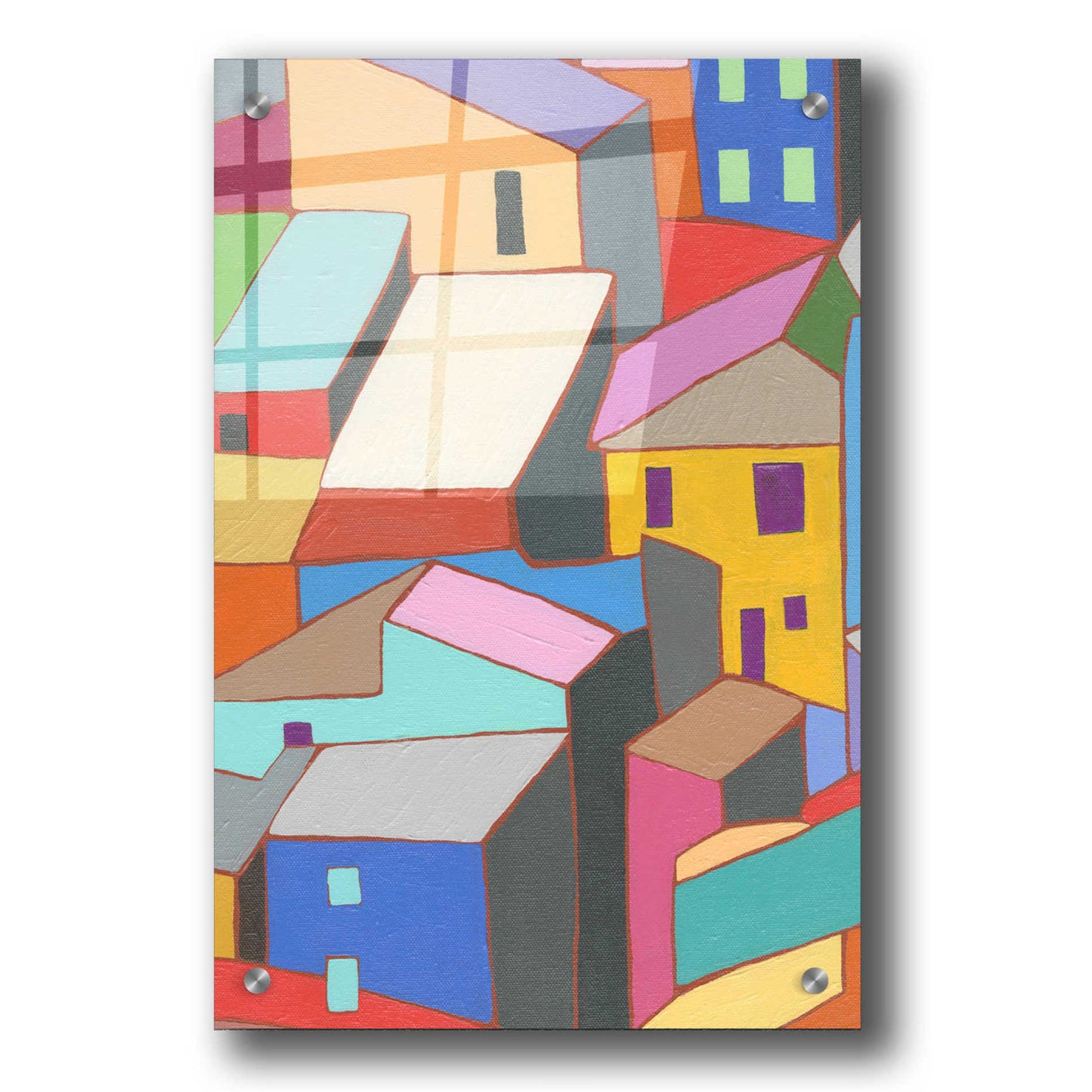 Epic Art 'Rooftops in Color II' by Nikki Galapon, Acrylic Glass Wall Art,24x36