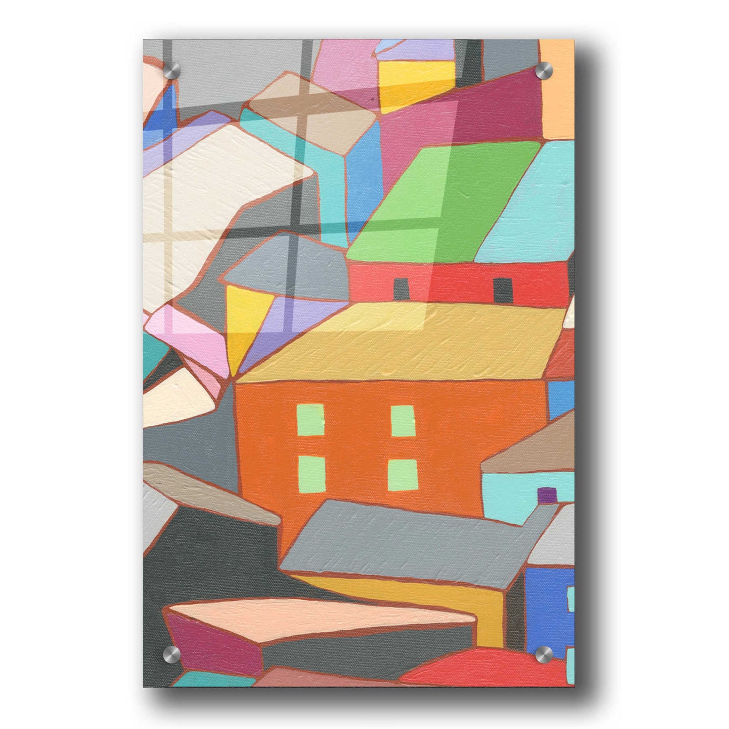 Epic Art 'Rooftops in Color III' by Nikki Galapon, Acrylic Glass Wall Art,24x36