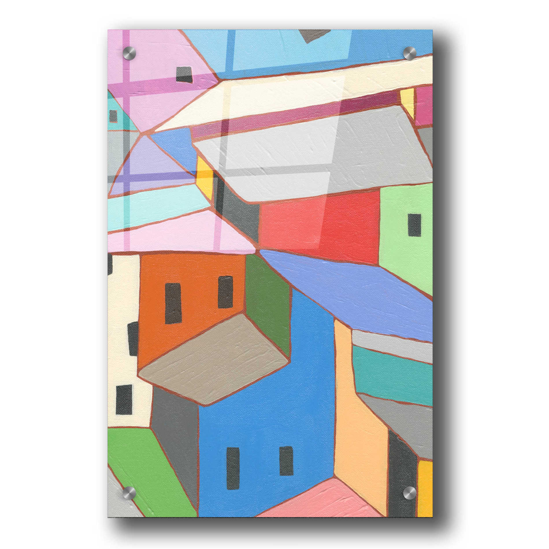 Epic Art 'Rooftops in Color XII' by Nikki Galapon, Acrylic Glass Wall Art,24x36