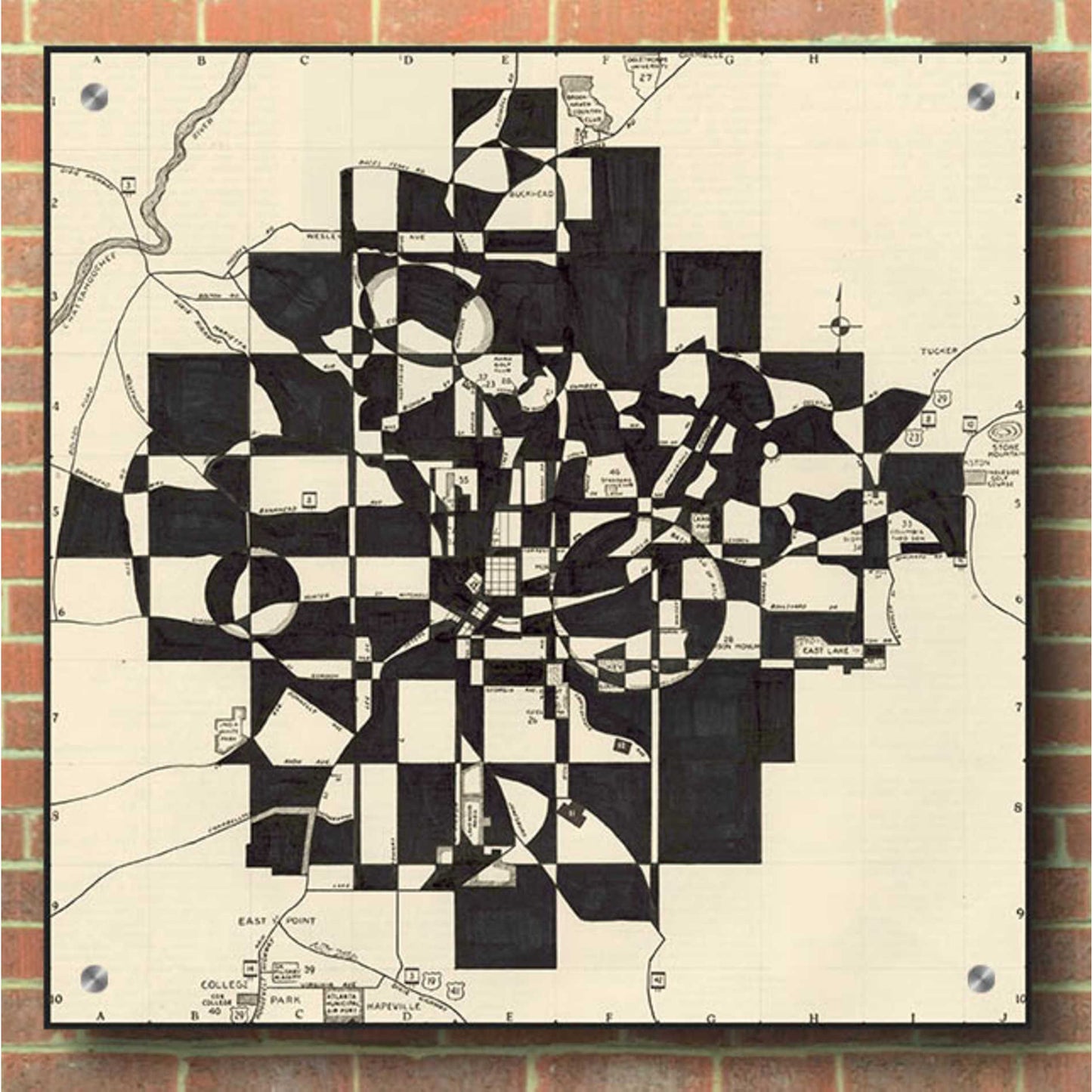 Epic Art 'Modern Map of Atlanta' by Nikki Galapon, Acrylic Glass Wall Art,36x36