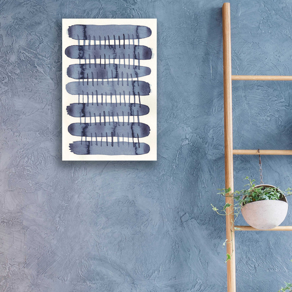 Epic Art 'Indigo Stitchy I' by Nikki Galapon, Acrylic Glass Wall Art,16x24