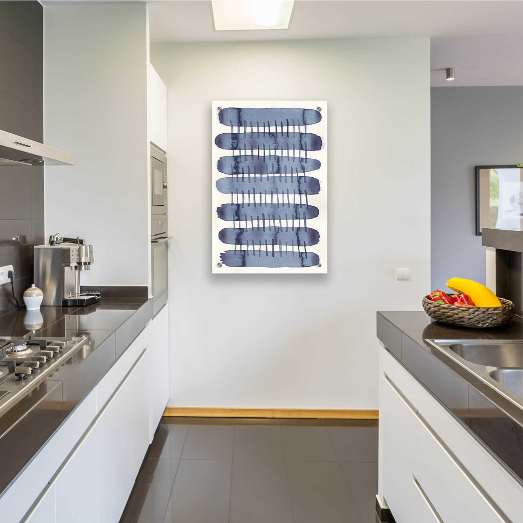 Epic Art 'Indigo Stitchy I' by Nikki Galapon, Acrylic Glass Wall Art,24x36