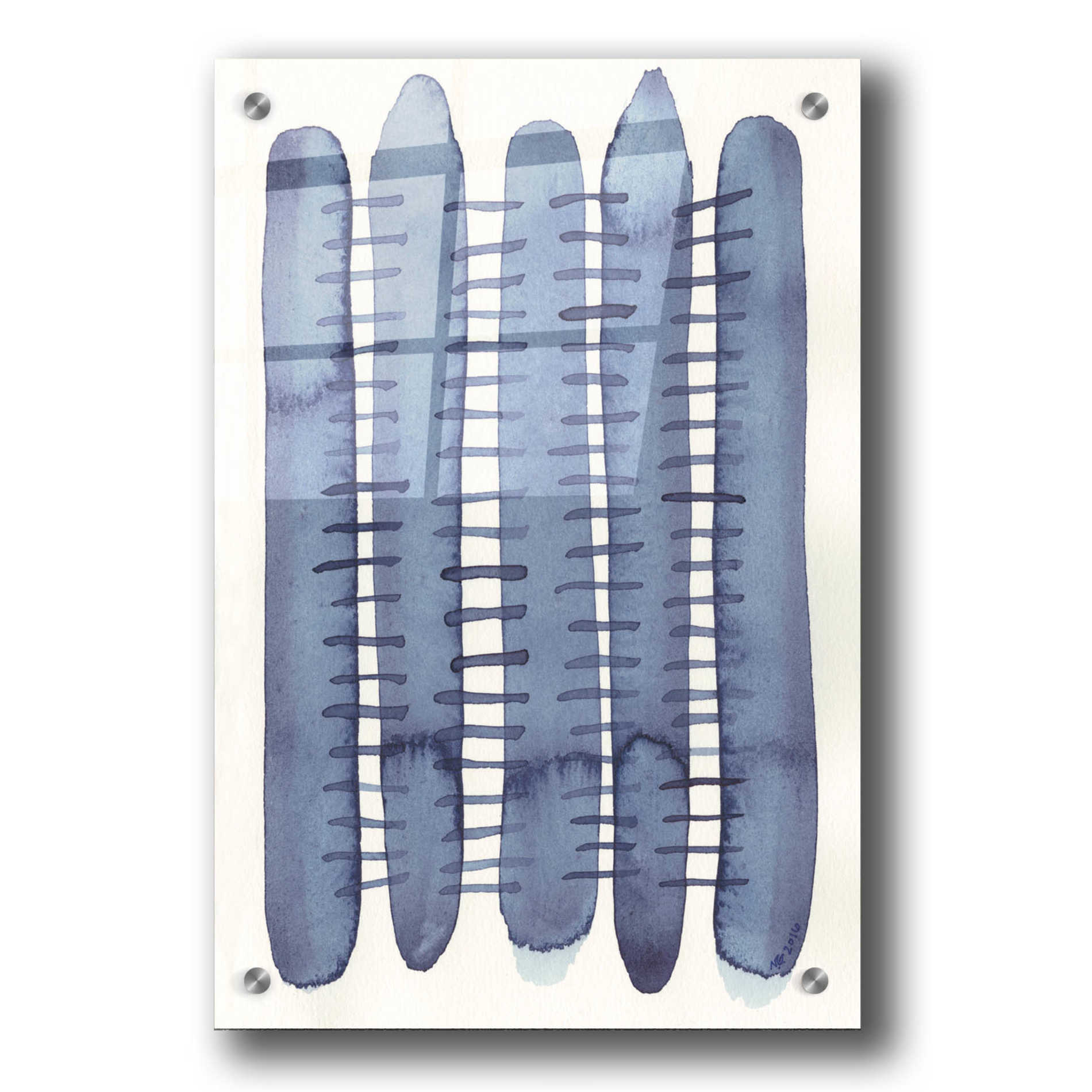 Epic Art 'Indigo Stitchy II' by Nikki Galapon, Acrylic Glass Wall Art,24x36