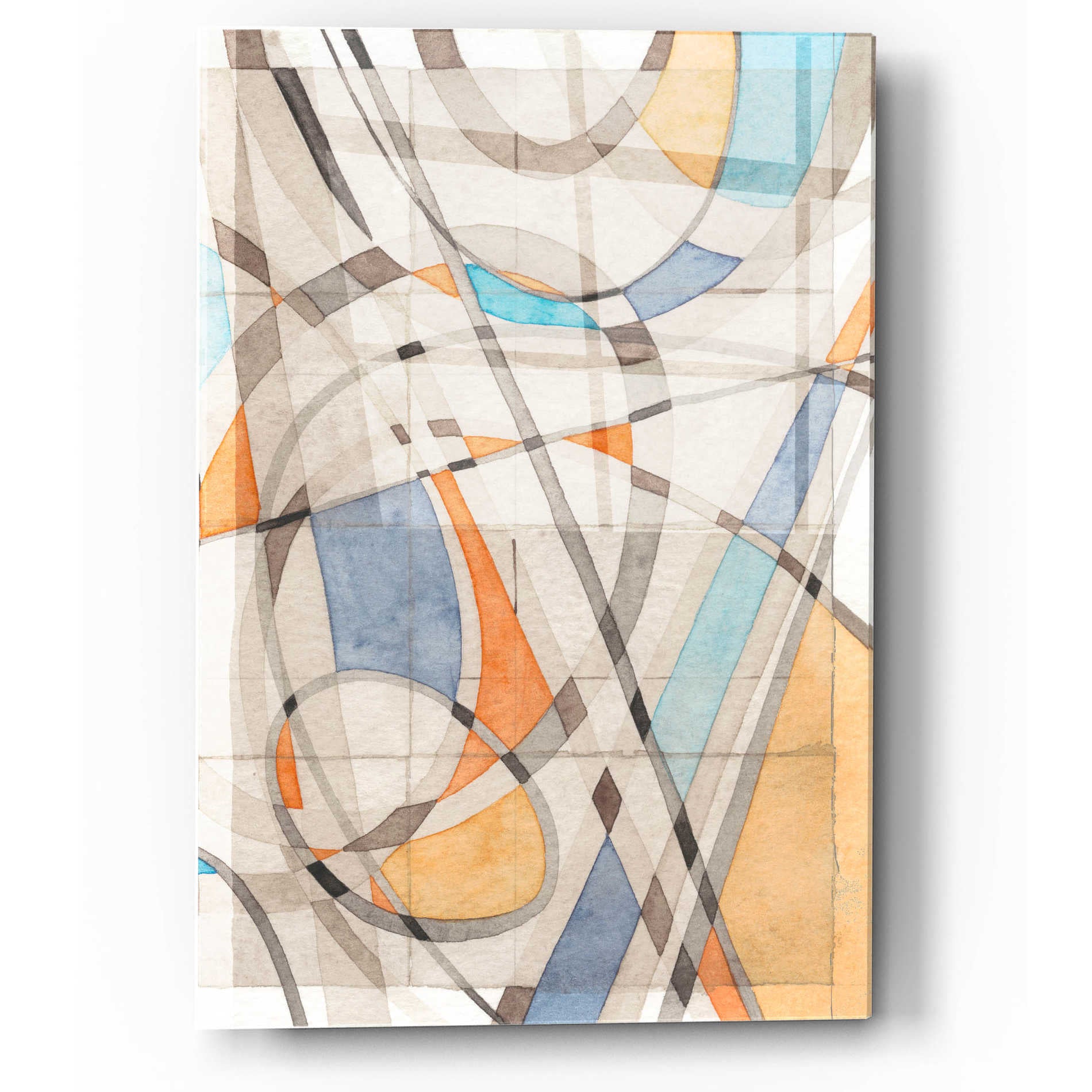 Epic Art 'Ovals & Lines II' by Nikki Galapon, Acrylic Glass Wall Art,12x16