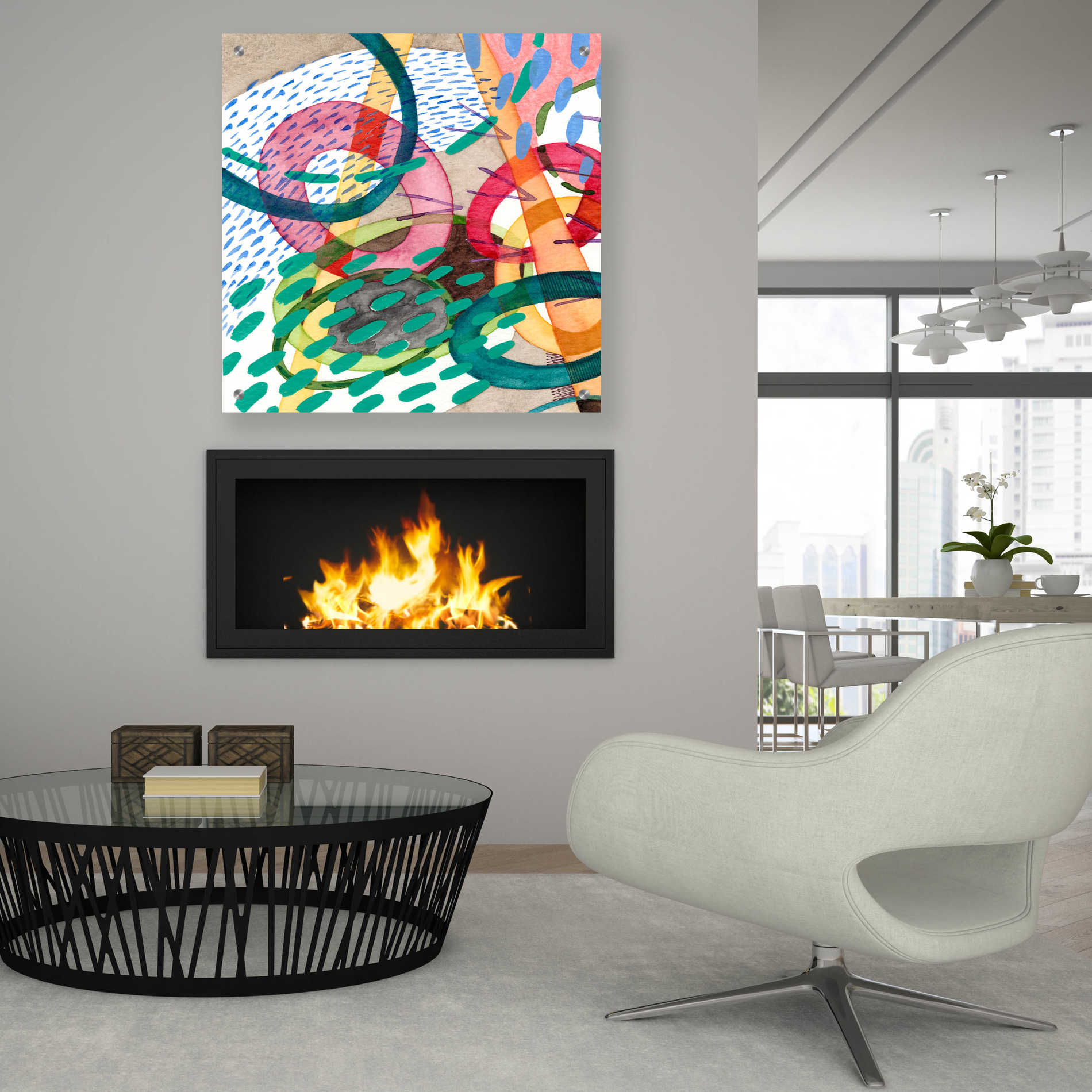 Epic Art 'Stratosphere I' by Nikki Galapon, Acrylic Glass Wall Art,36x36