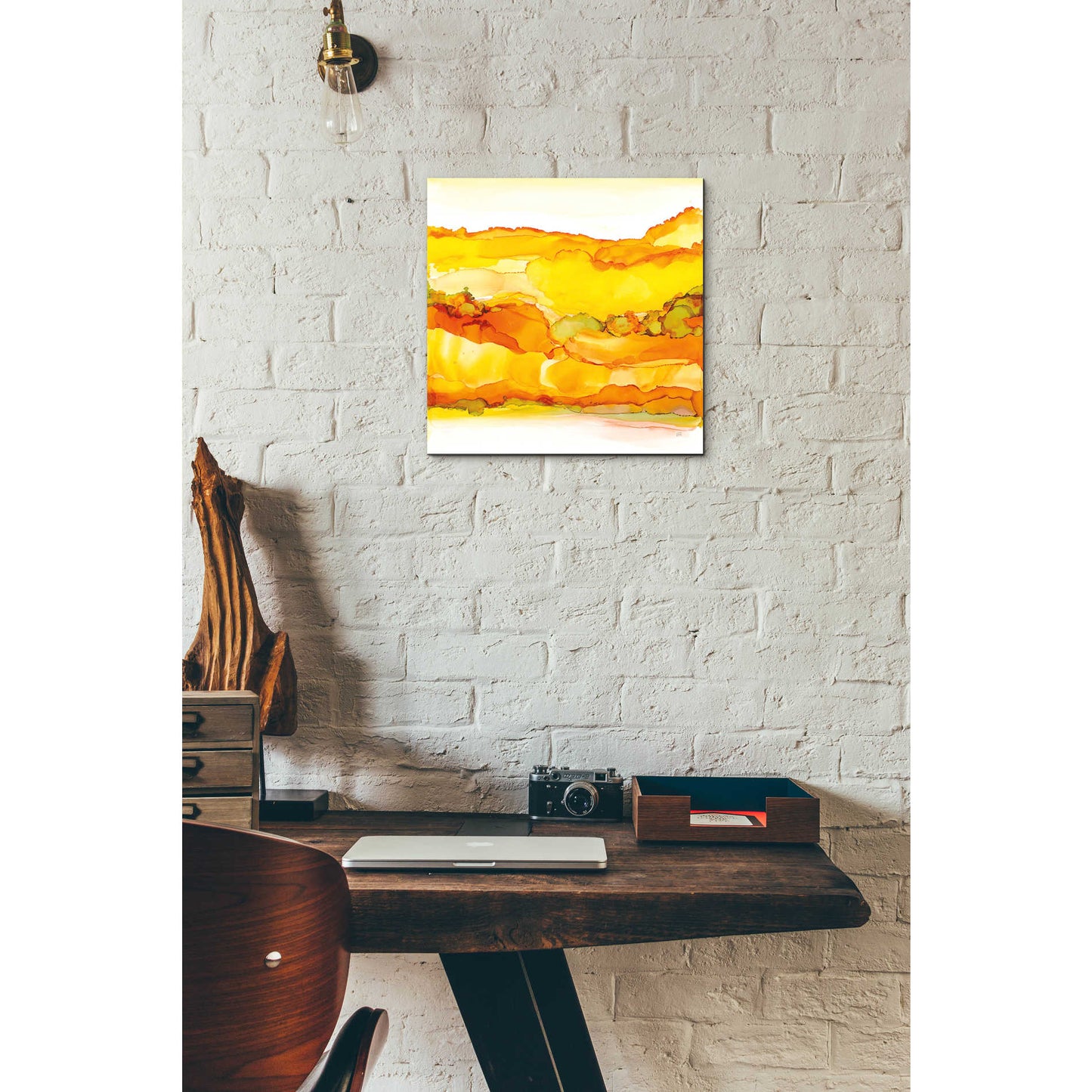 Epic Art 'Yellowscape II' by Chris Paschke, Acrylic Glass Wall Art,12x12