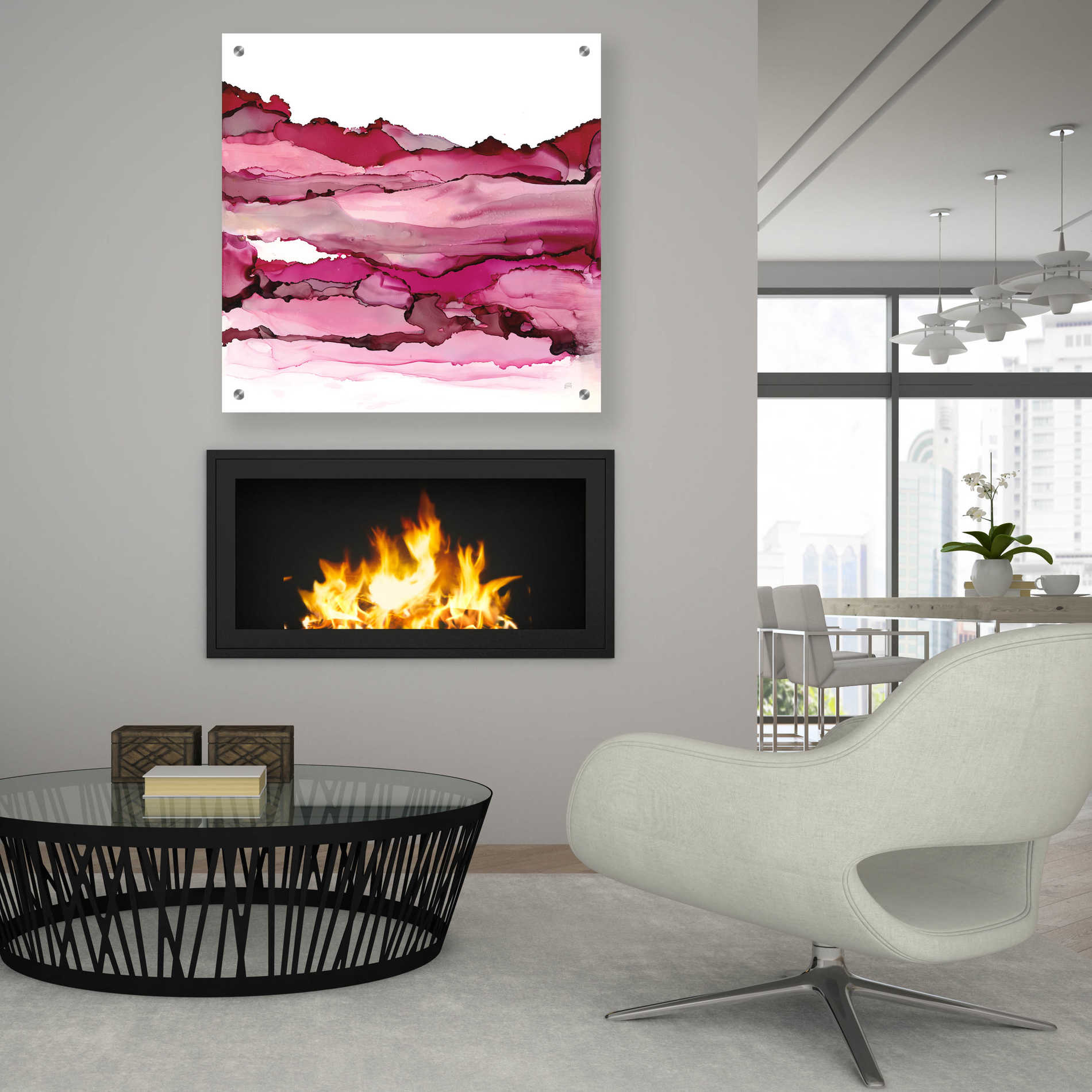 Epic Art 'Pinkscape II' by Chris Paschke, Acrylic Glass Wall Art,36x36