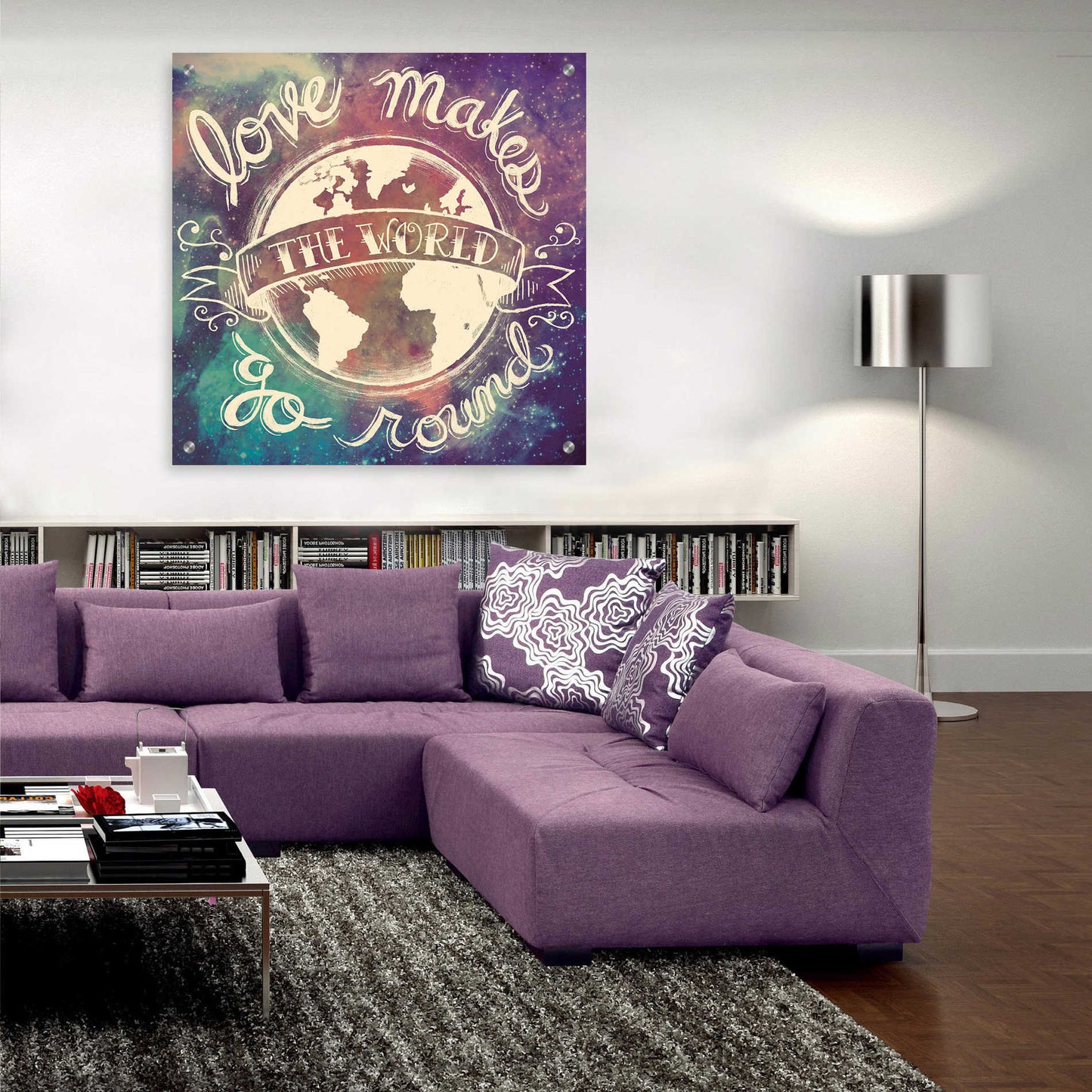 Epic Art 'Universe Galaxy Love Makes' by Mary Urban, Acrylic Glass Wall Art,36x36