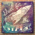 Epic Art 'Universe Galaxy Shoot For the Stars' by Mary Urban, Acrylic Glass Wall Art,36x36