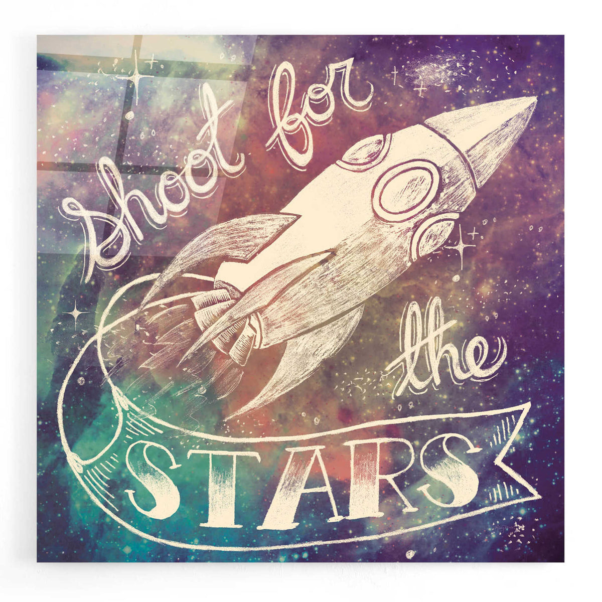 Epic Art 'Universe Galaxy Shoot For the Stars' by Mary Urban, Acrylic Glass Wall Art