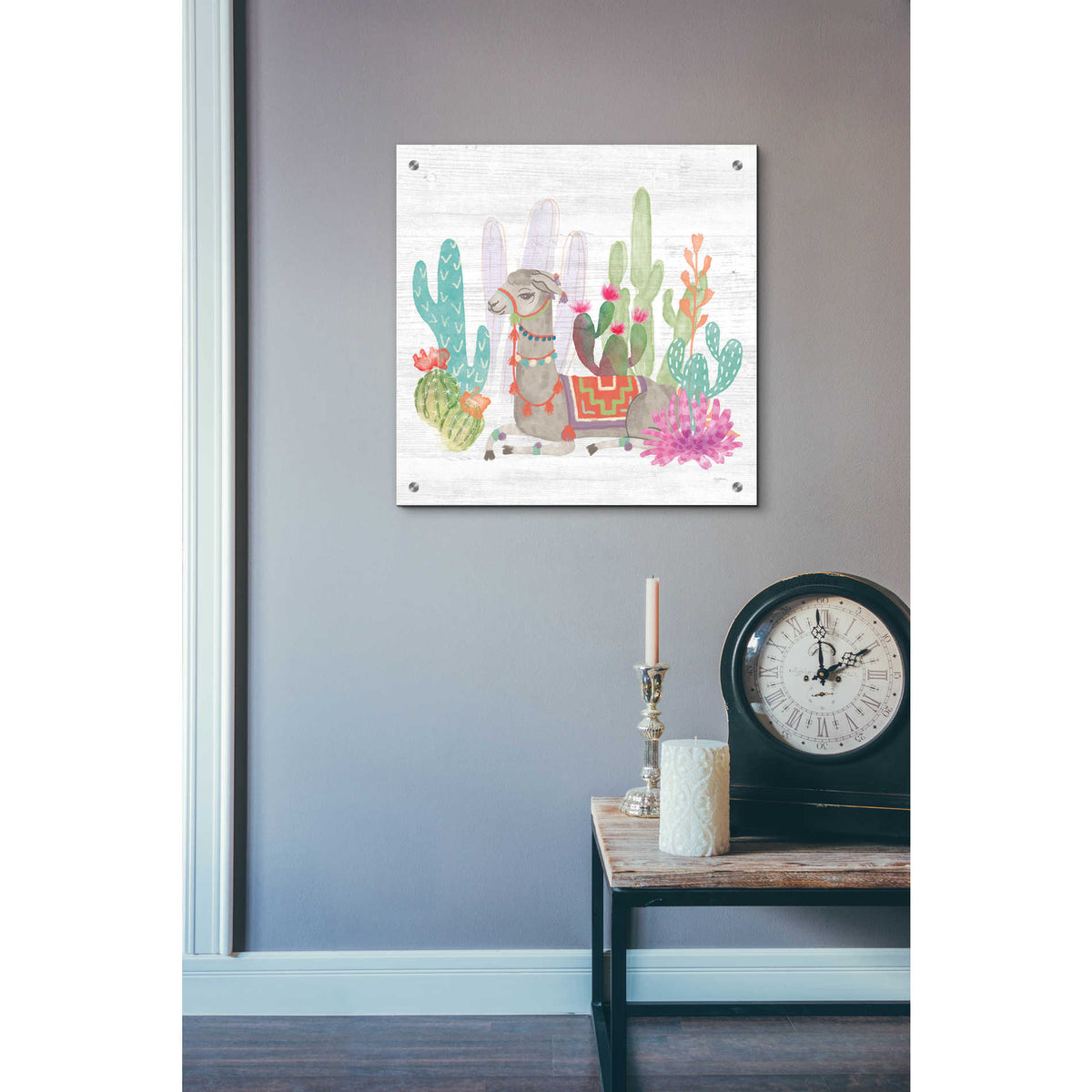 Epic Art 'Lovely Llamas I' by Mary Urban, Acrylic Glass Wall Art,24x24