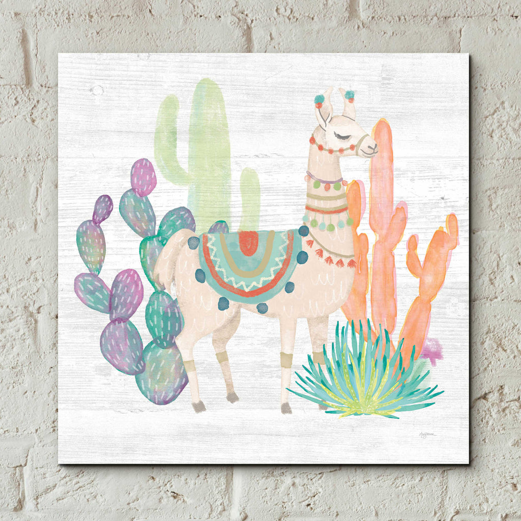 Epic Art 'Lovely Llamas II' by Mary Urban, Acrylic Glass Wall Art,12x12