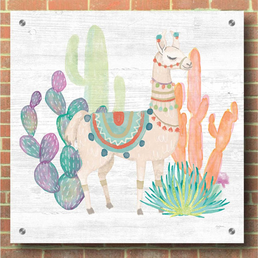 Epic Art 'Lovely Llamas II' by Mary Urban, Acrylic Glass Wall Art,36x36