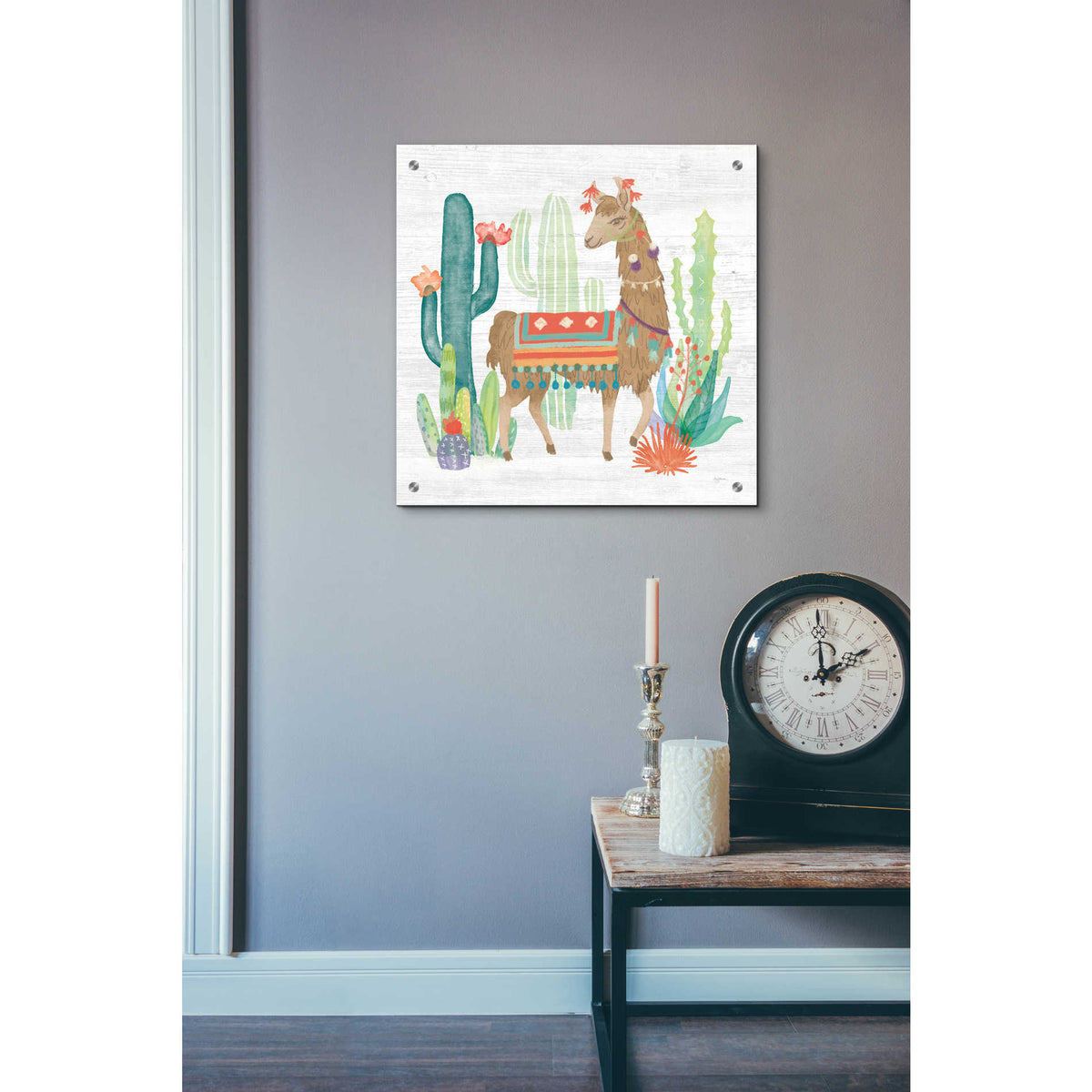 Epic Art 'Lovely Llamas III' by Mary Urban, Acrylic Glass Wall Art,24x24