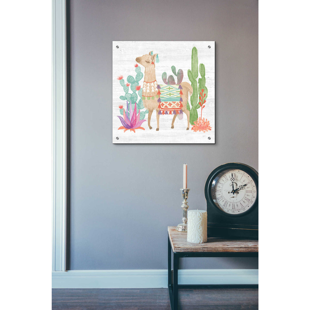 Epic Art 'Lovely Llamas IV' by Mary Urban, Acrylic Glass Wall Art,24x24