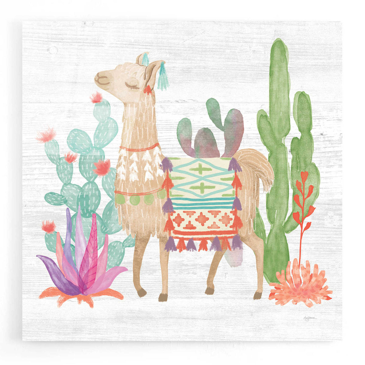 Epic Art 'Lovely Llamas IV' by Mary Urban, Acrylic Glass Wall Art