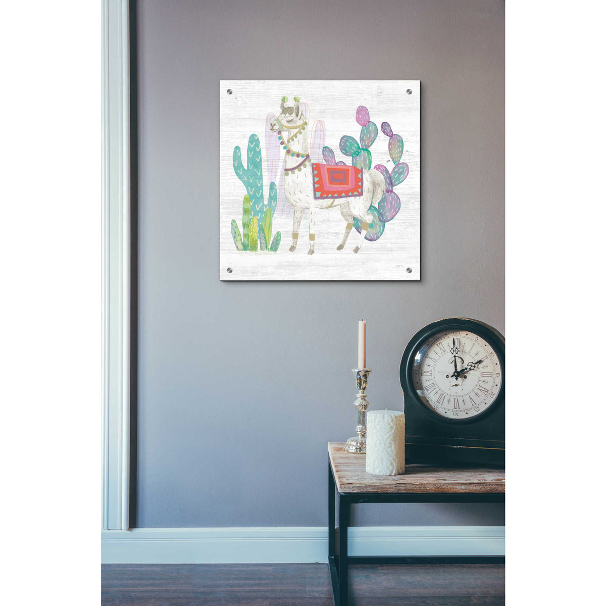 Epic Art 'Lovely Llamas V' by Mary Urban, Acrylic Glass Wall Art,24x24