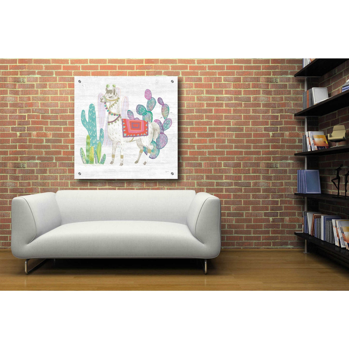 Epic Art 'Lovely Llamas V' by Mary Urban, Acrylic Glass Wall Art,36x36
